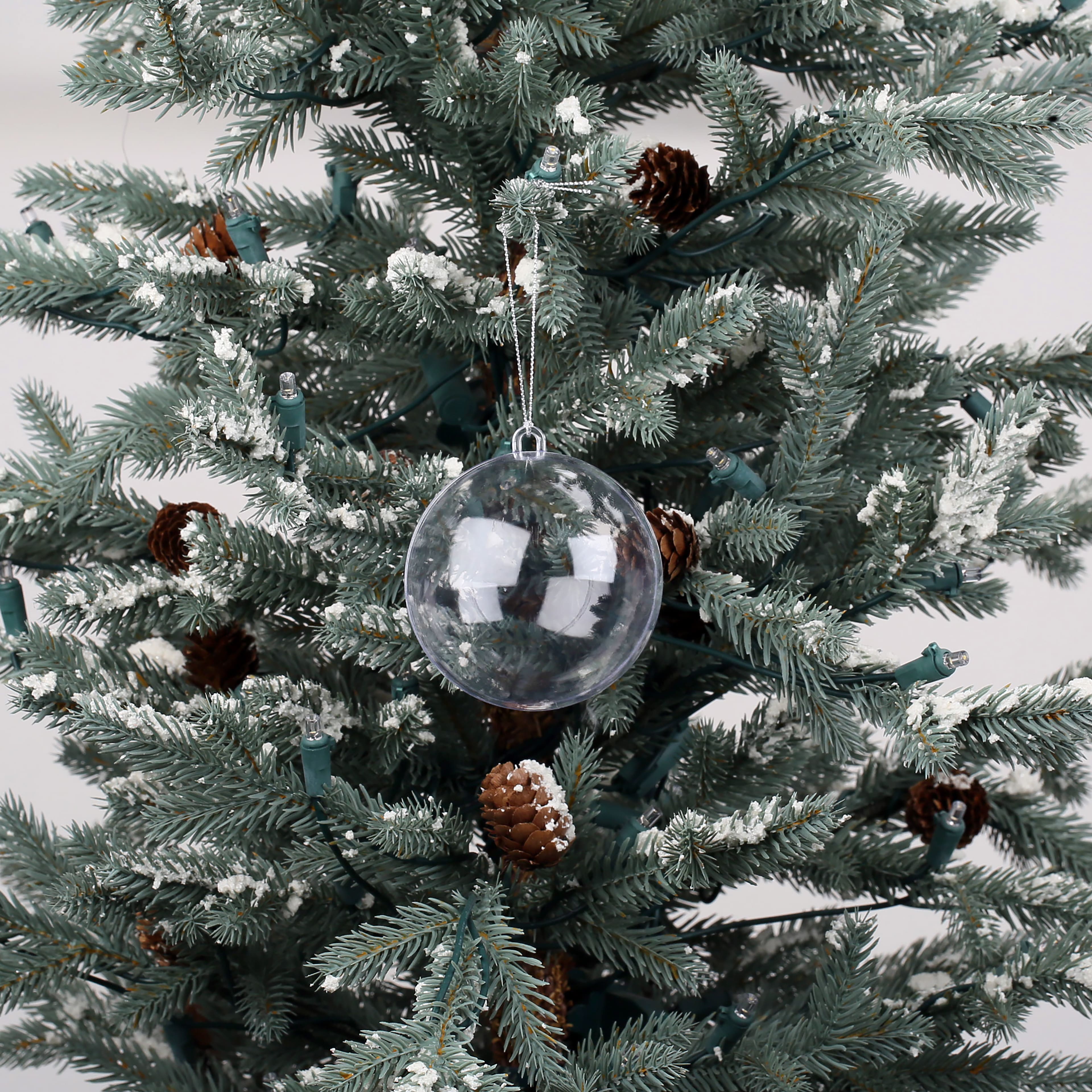 3.5" DIY Clear Plastic Snap Ball Ornaments, 12ct. by Make Market®
