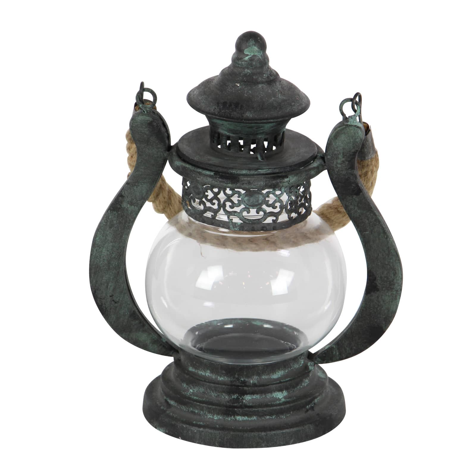 Black Iron Rustic Candle Holder Lantern, 9&#x22; x 8&#x22; x 5&#x22;