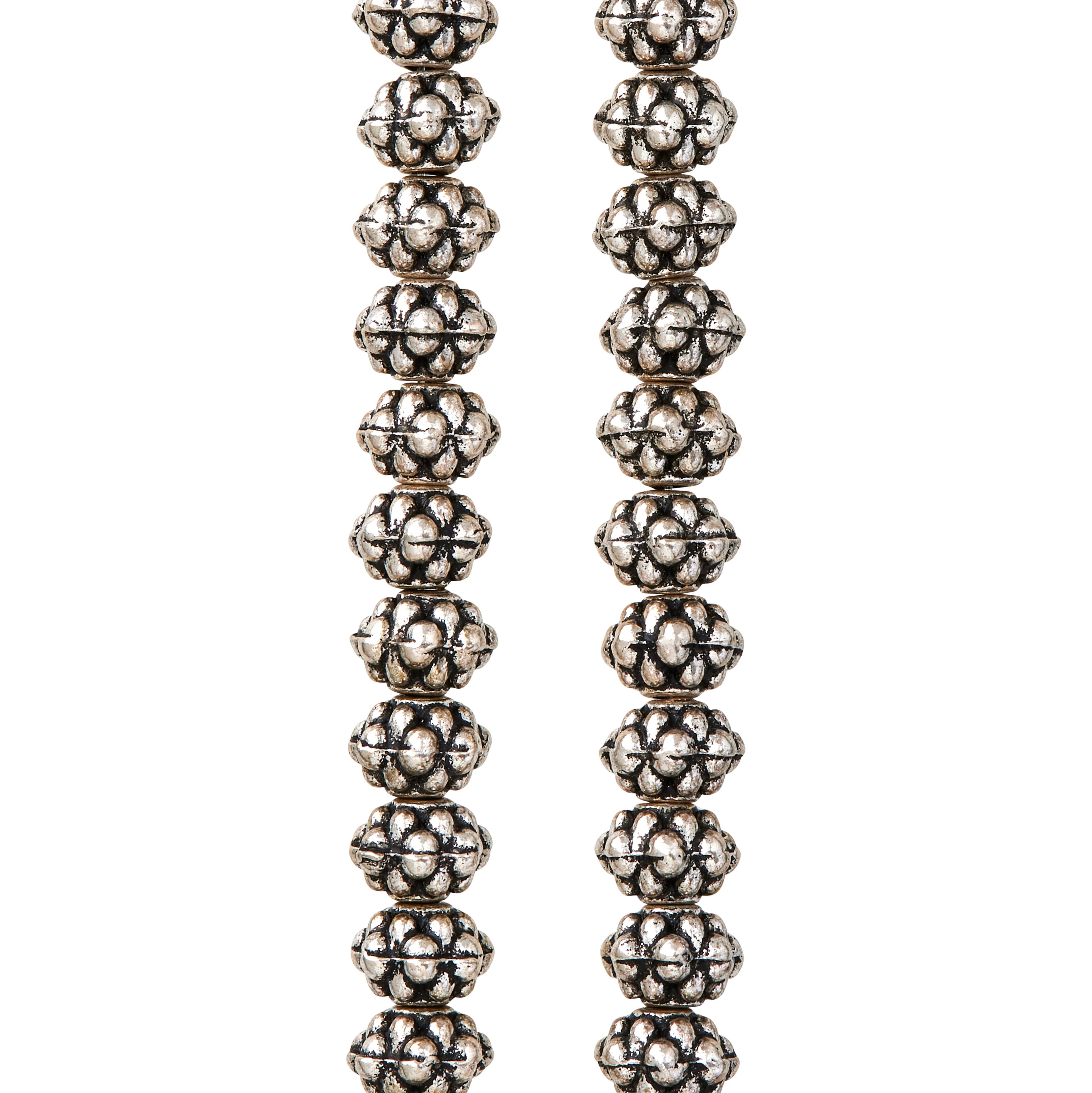 Bead Gallery Silver Plated Bumpy Metal Beads, 6mm