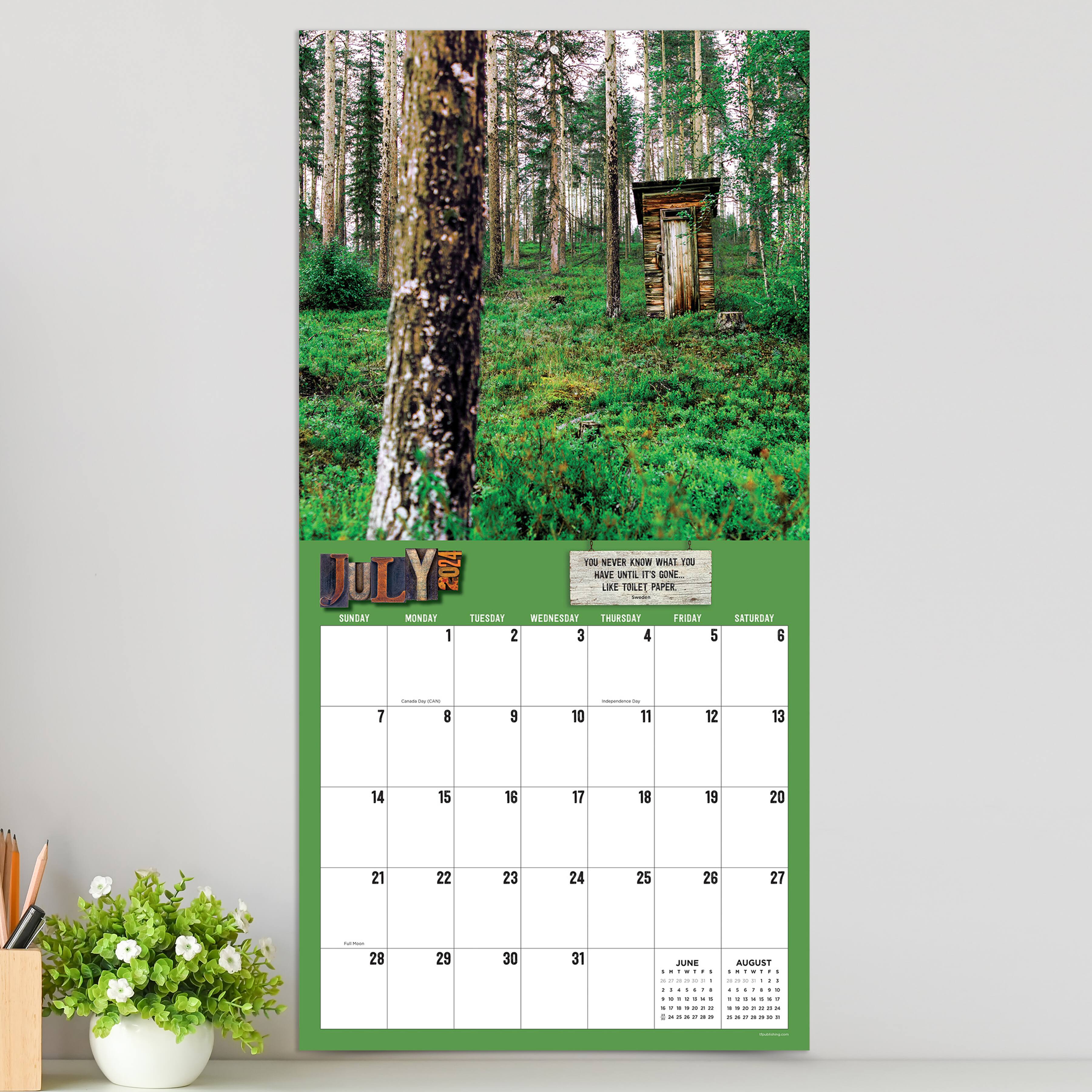 TF Publishing 2024 Outhouses Wall Calendar