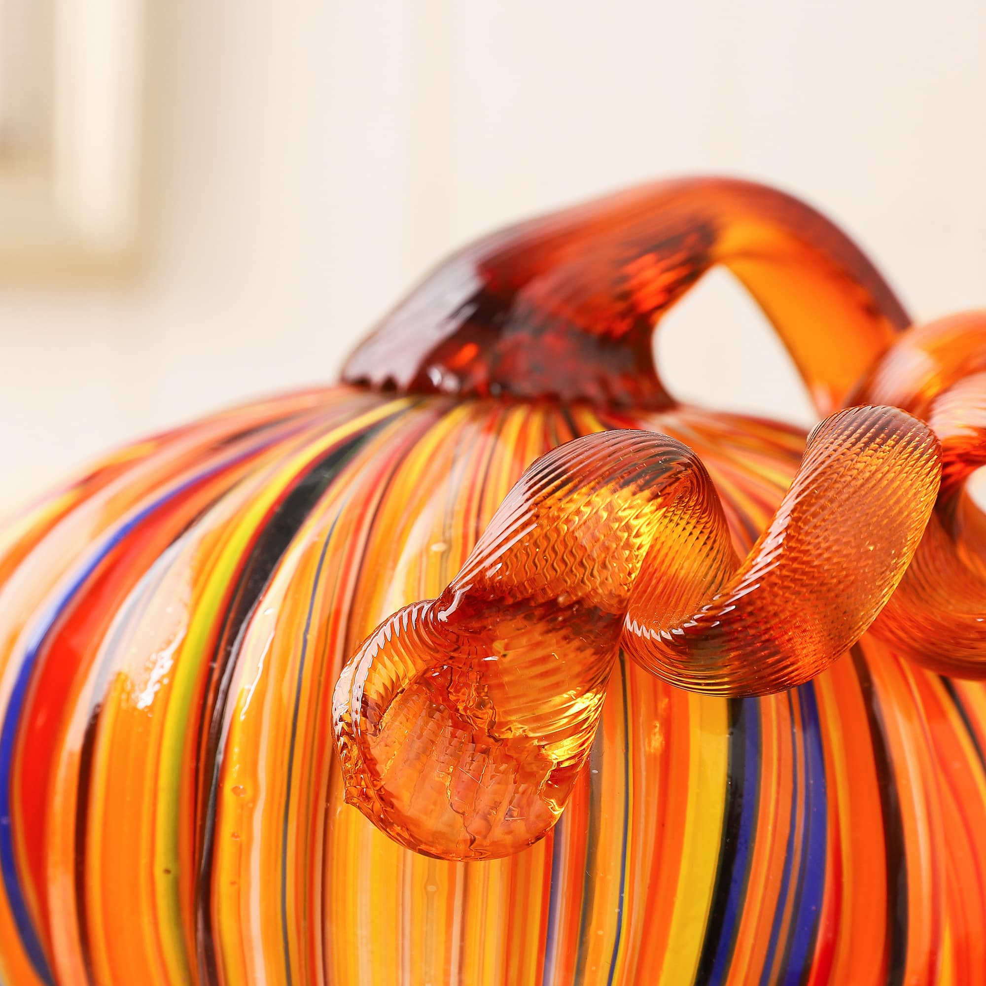Glitzhome&#xAE; Multi Striped Glass Pumpkin &#x26; Gourd Set