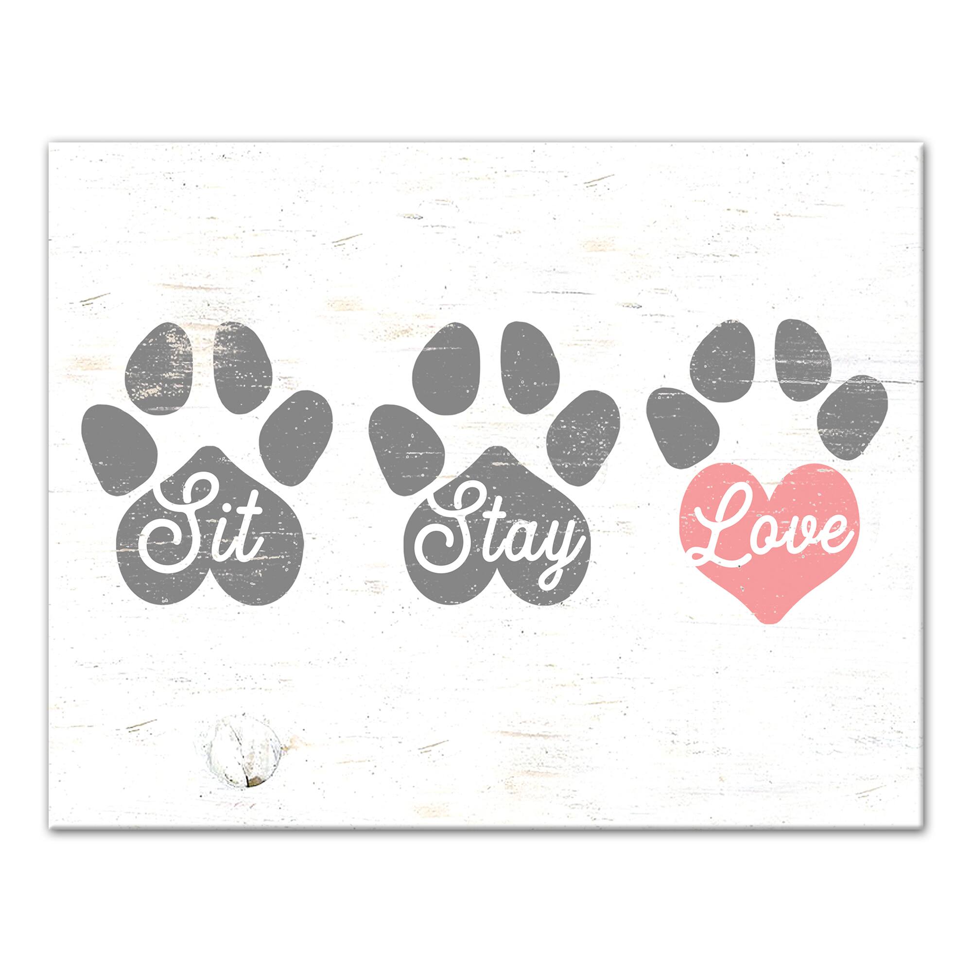 Sit Stay Love Canvas Wall Art