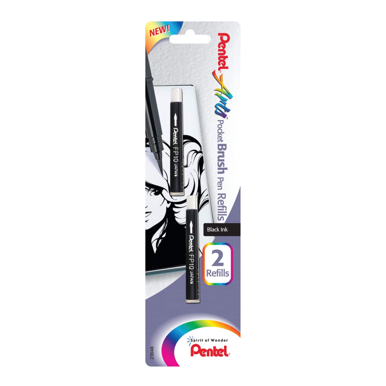 Pentel&#xAE; Arts&#x2122; Black Pocket Brush Pen Refill Set