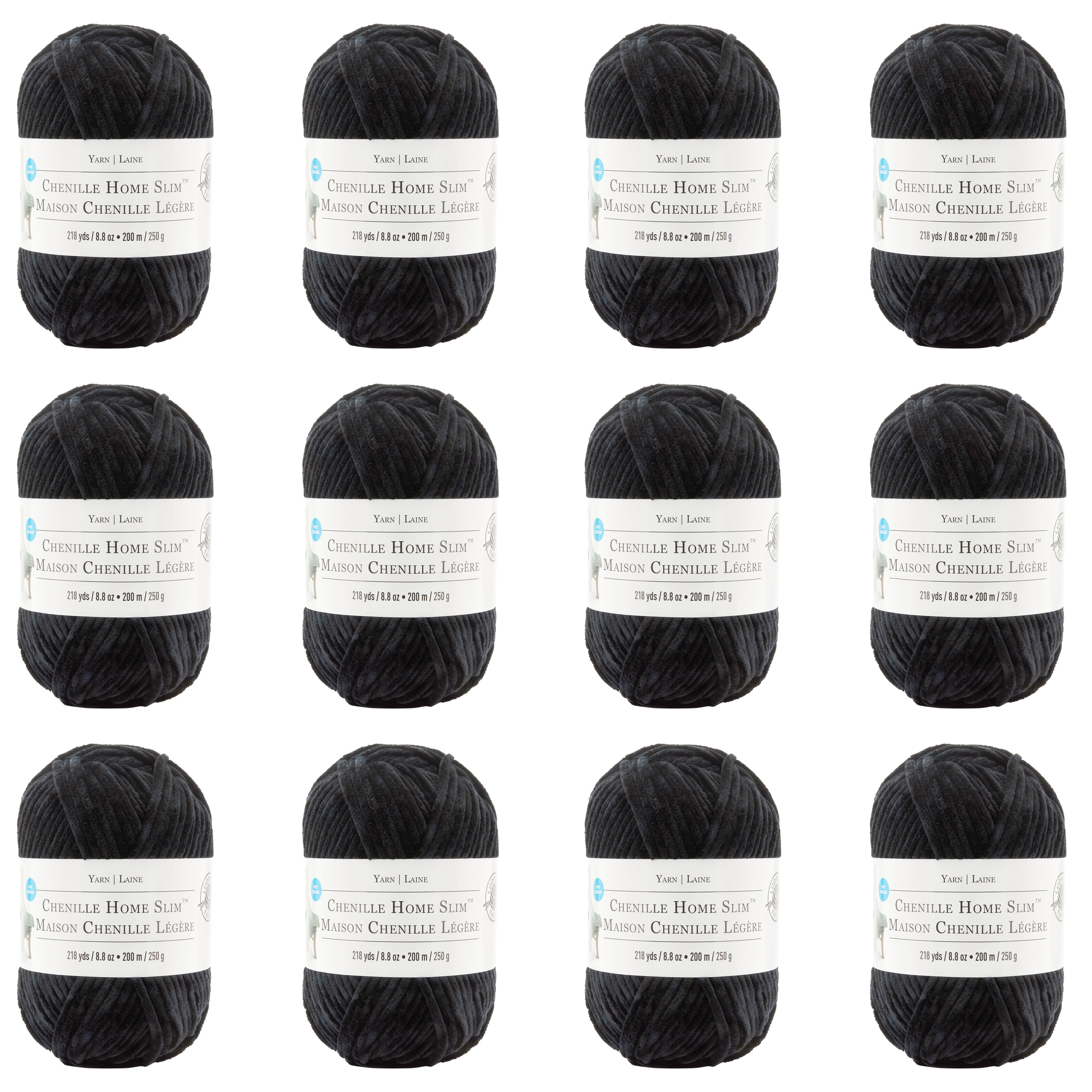 12 Pack: Chenille Home Slim™ Solid Yarn by Loops & Threads®