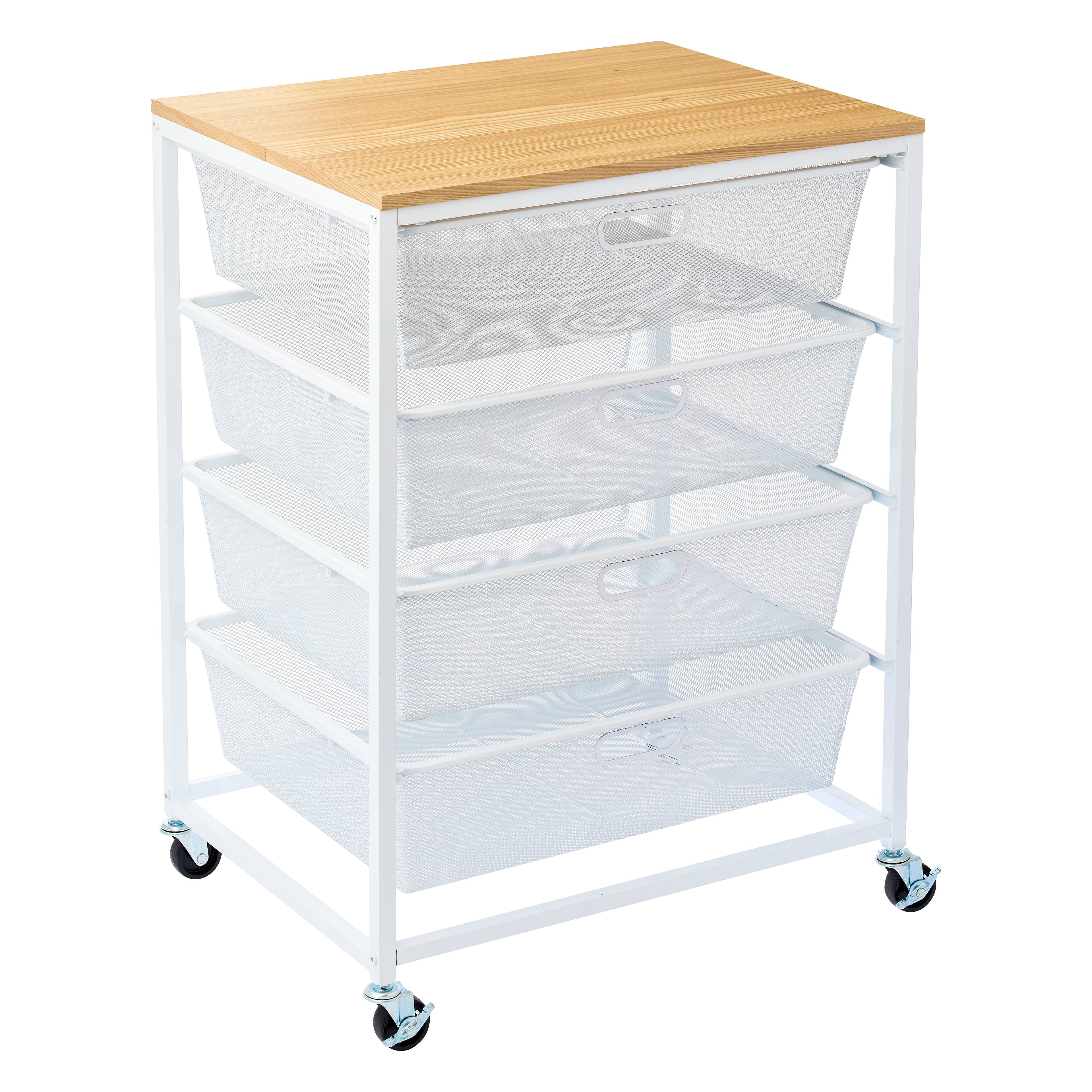 Metro White 4 Drawer Rolling Cart by Simply Tidy&#xAE;