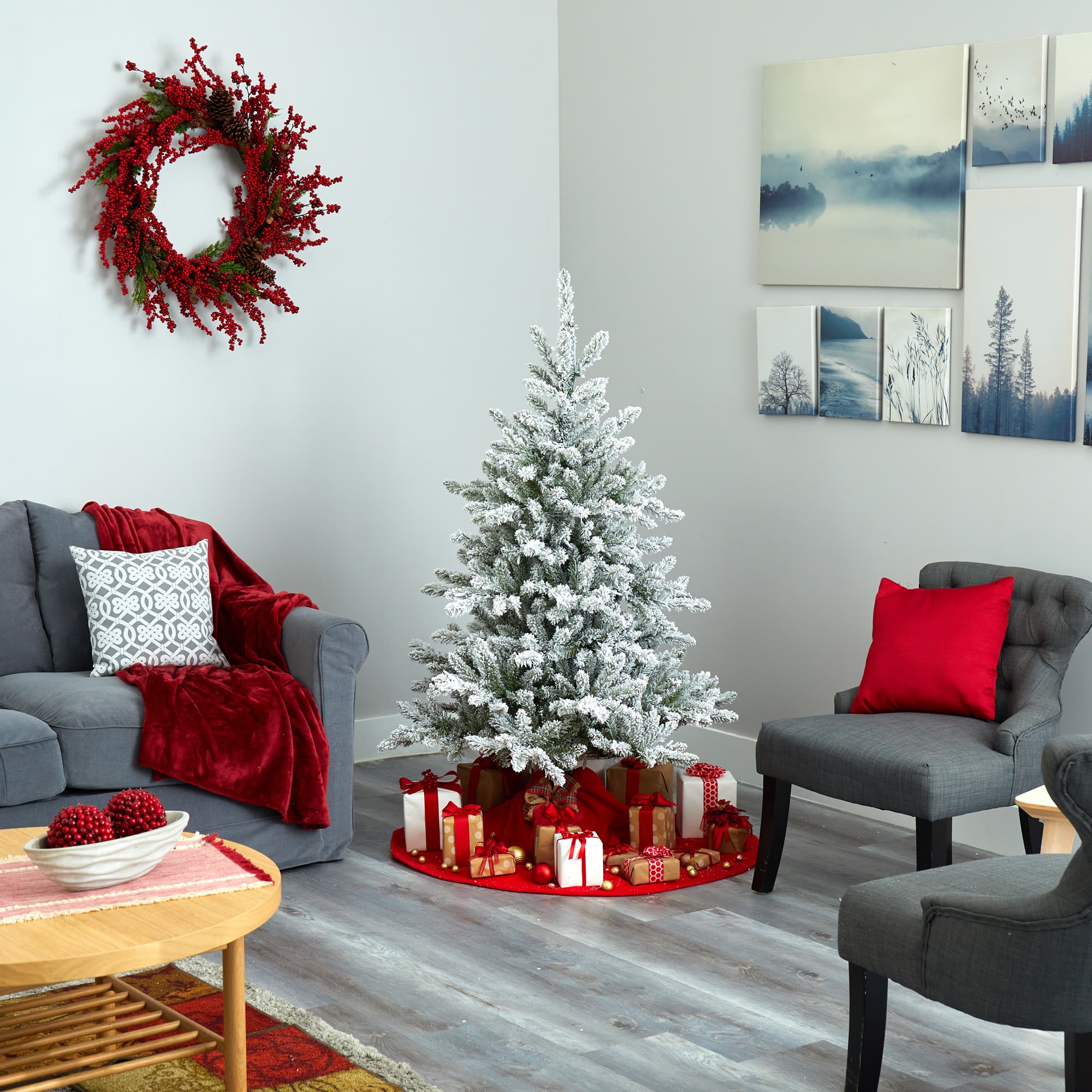 5ft. Pre-Lit West Virginia Spruce Artificial Christmas Tree, Clear LED Lights