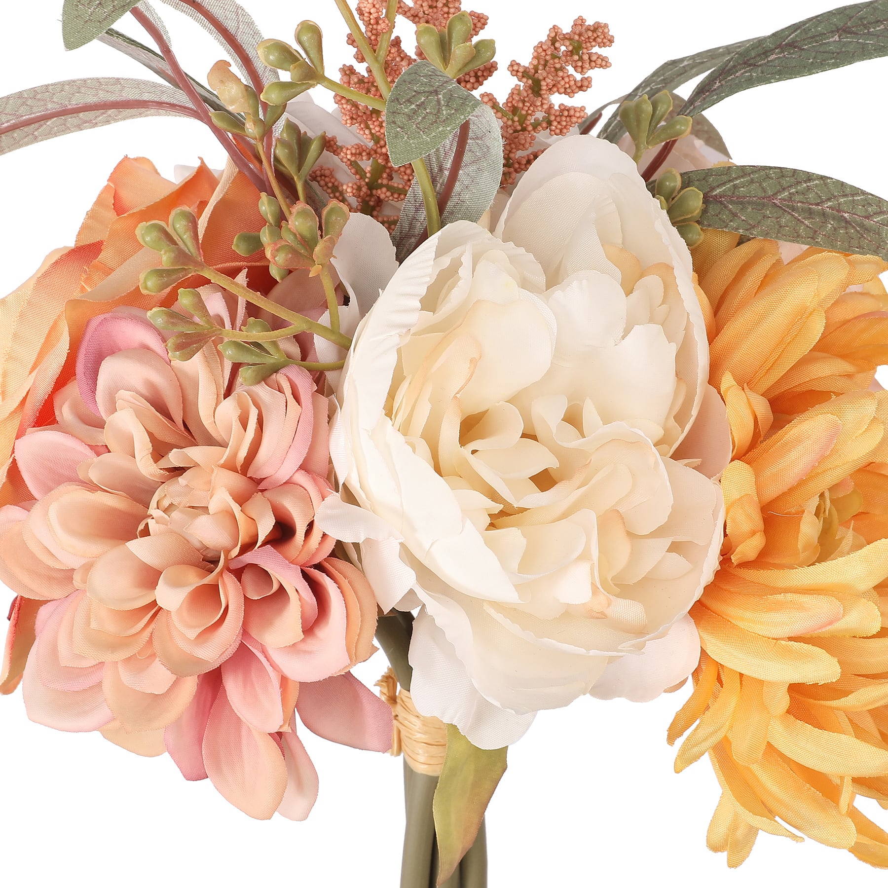 10" Cream, Peach & Yellow Mixed Flower Bouquet by Ashland®
