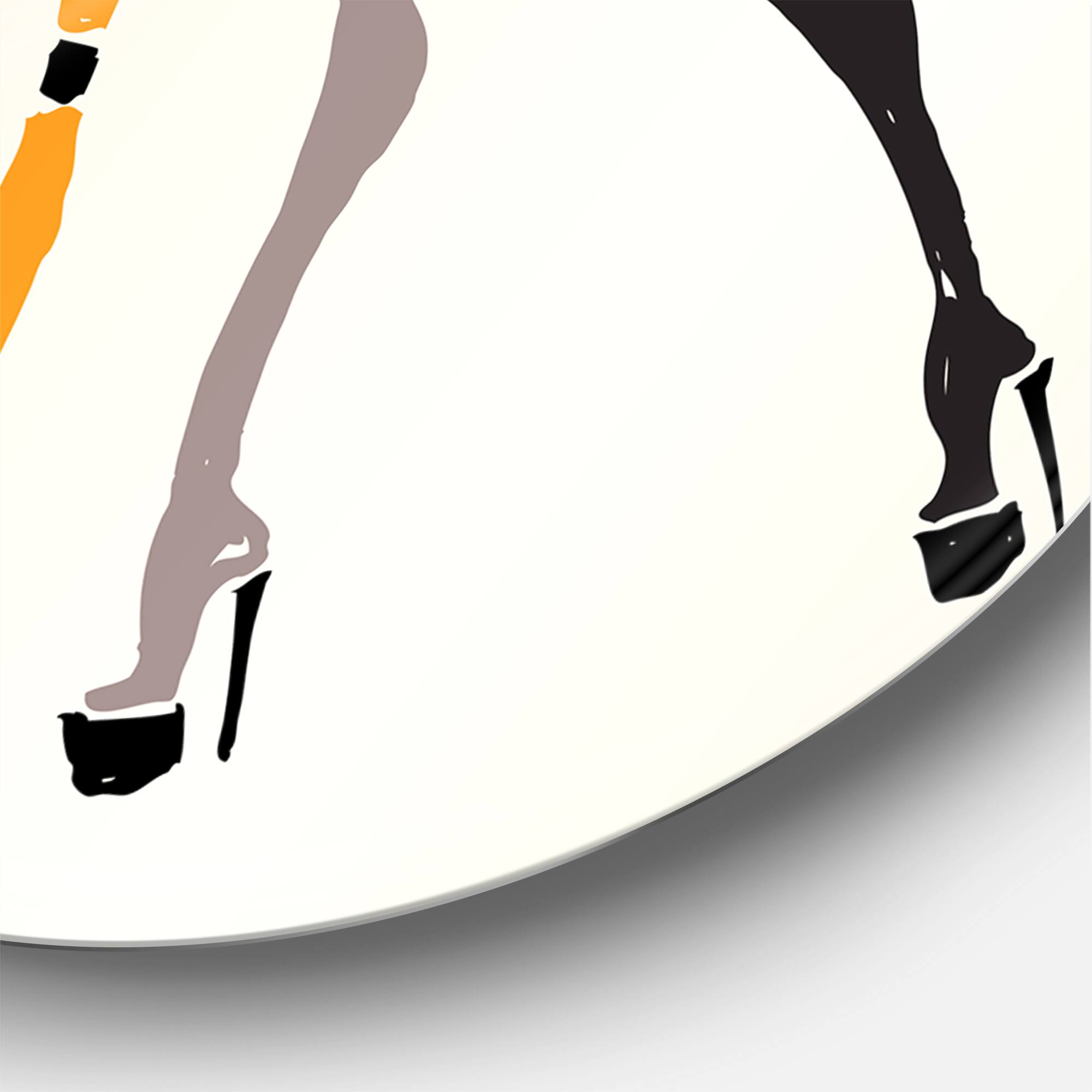 Designart - African American Women Silhouettes I - Modern Metal Circle Wall Art
