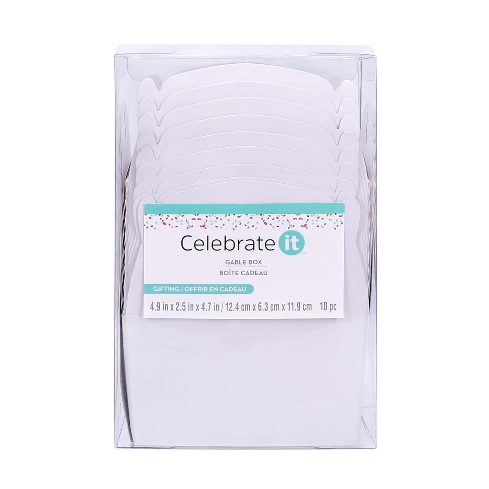 12 Packs: 10 ct. (120 total) White Gable Boxes by Celebrate It™
