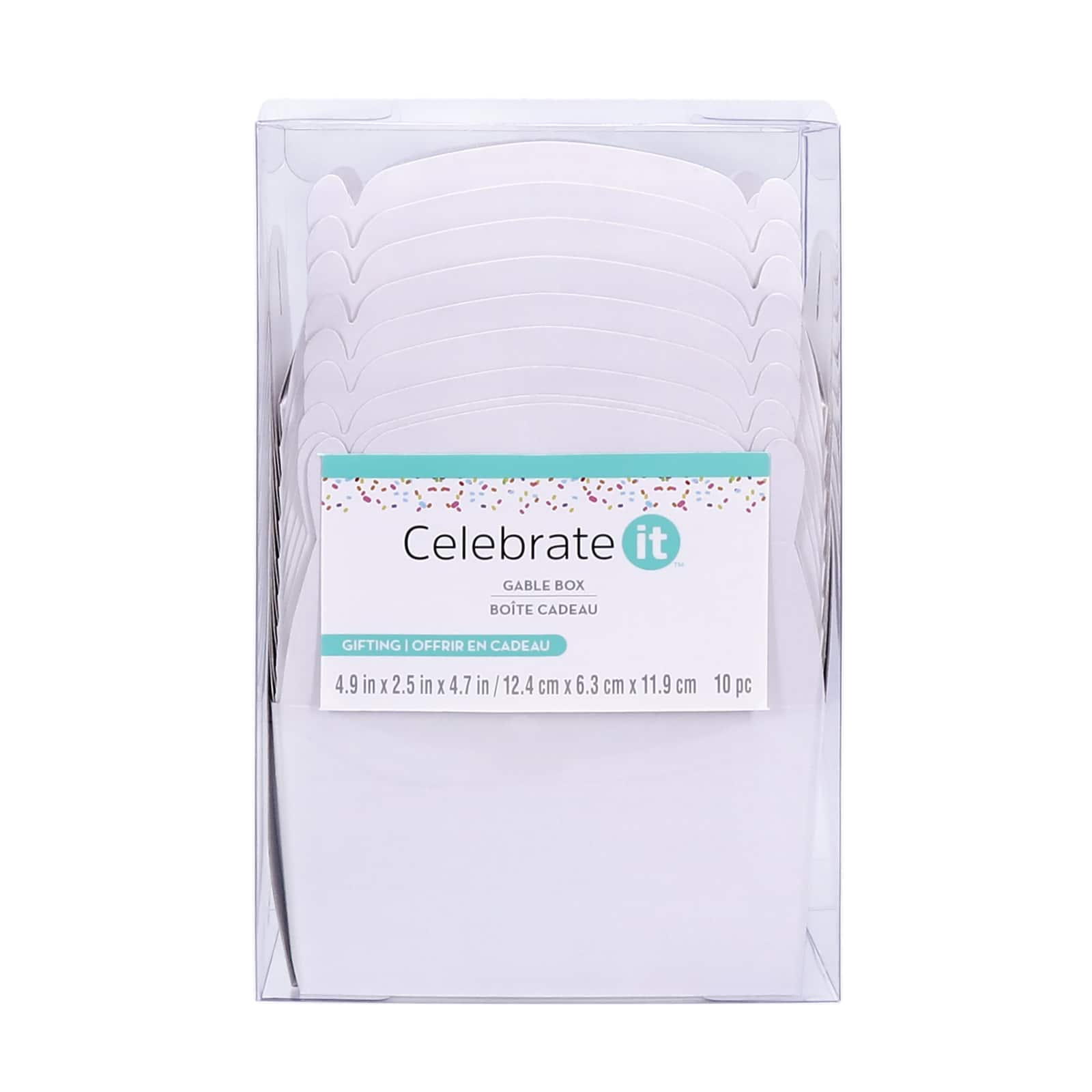 12 Packs: 10 ct. (120 total) White Gable Boxes by Celebrate It&#x2122;