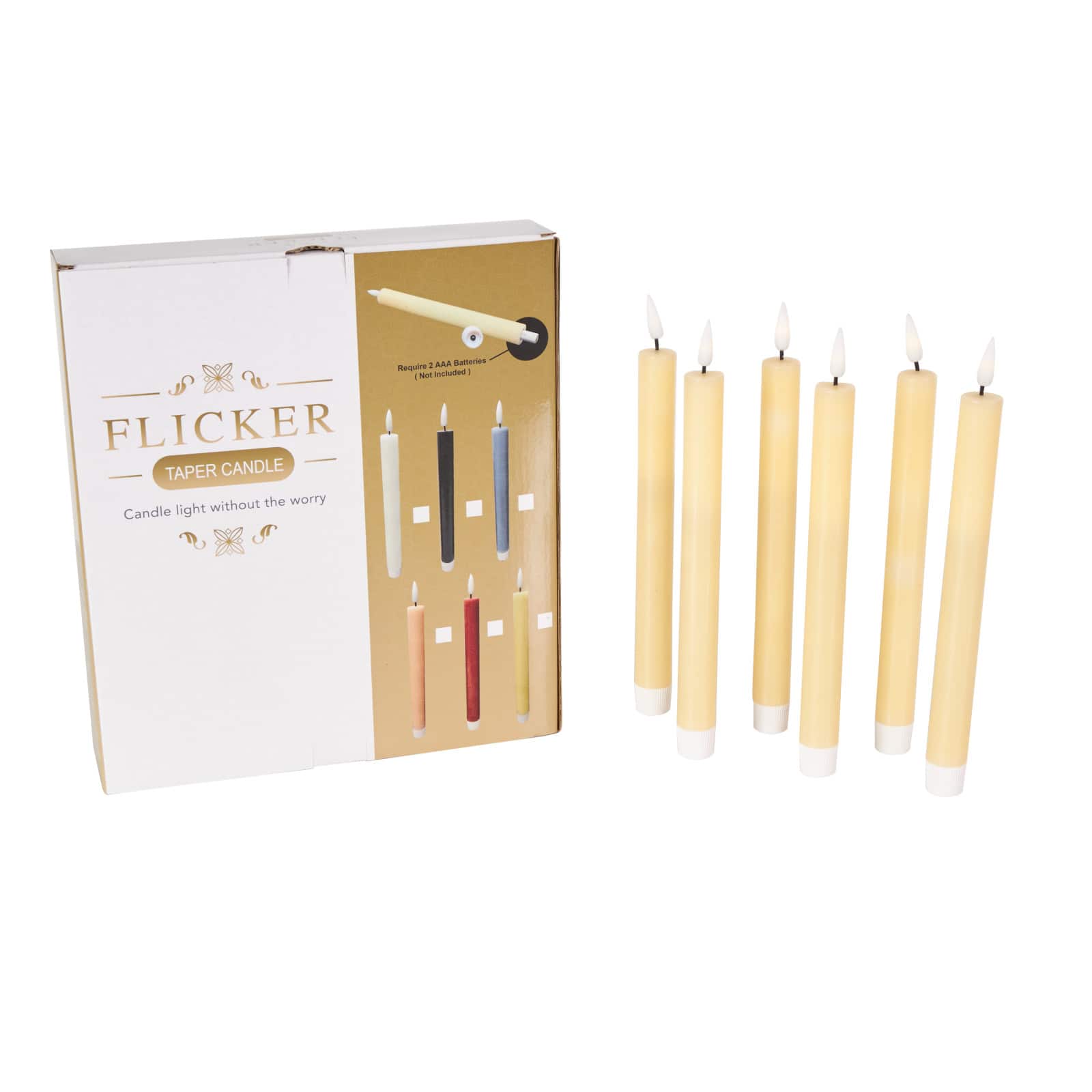 10" Flameless Wax Candles with Remote Control, 6ct.