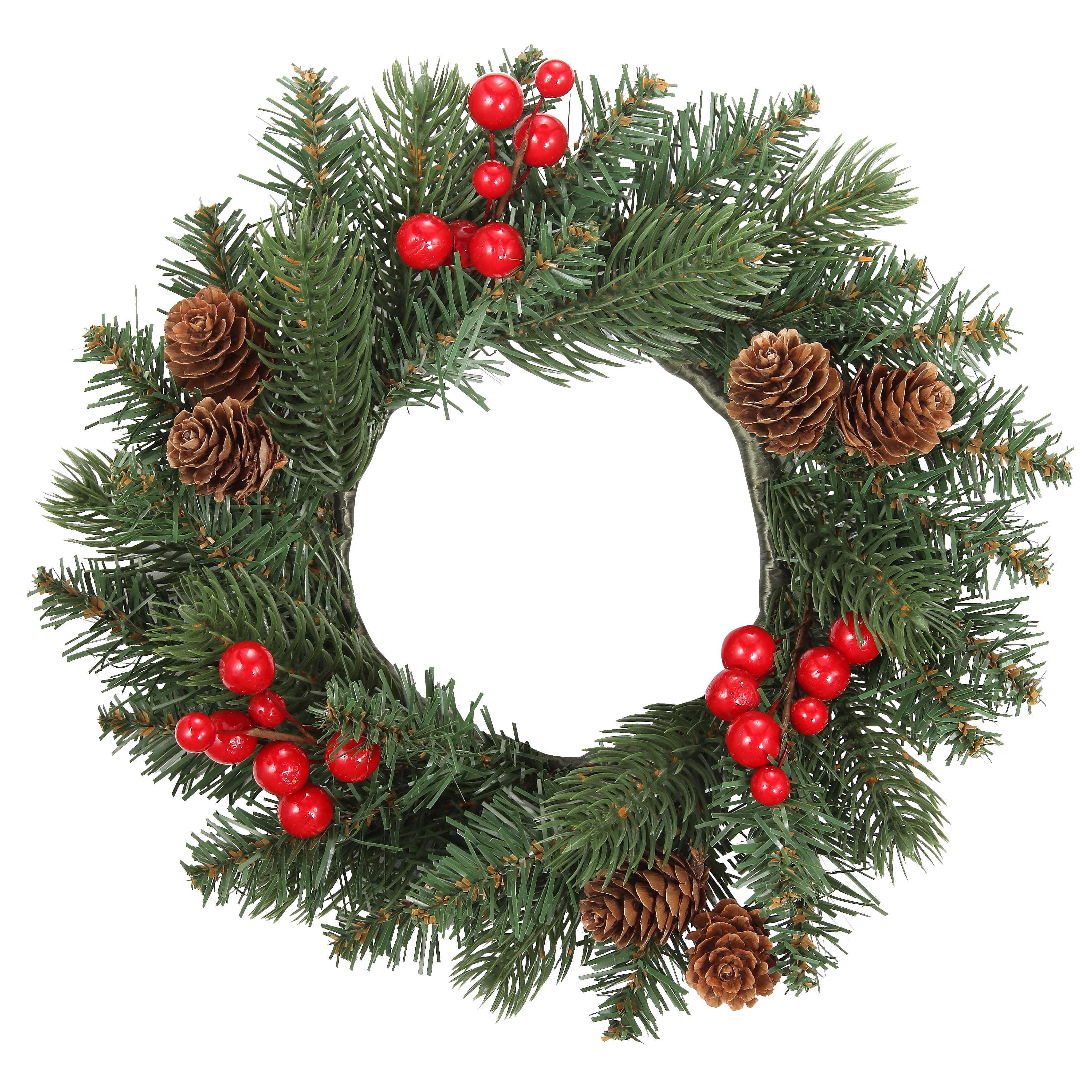 Red Berries & Pine Cones Classic Adjustable Candle Ring Set