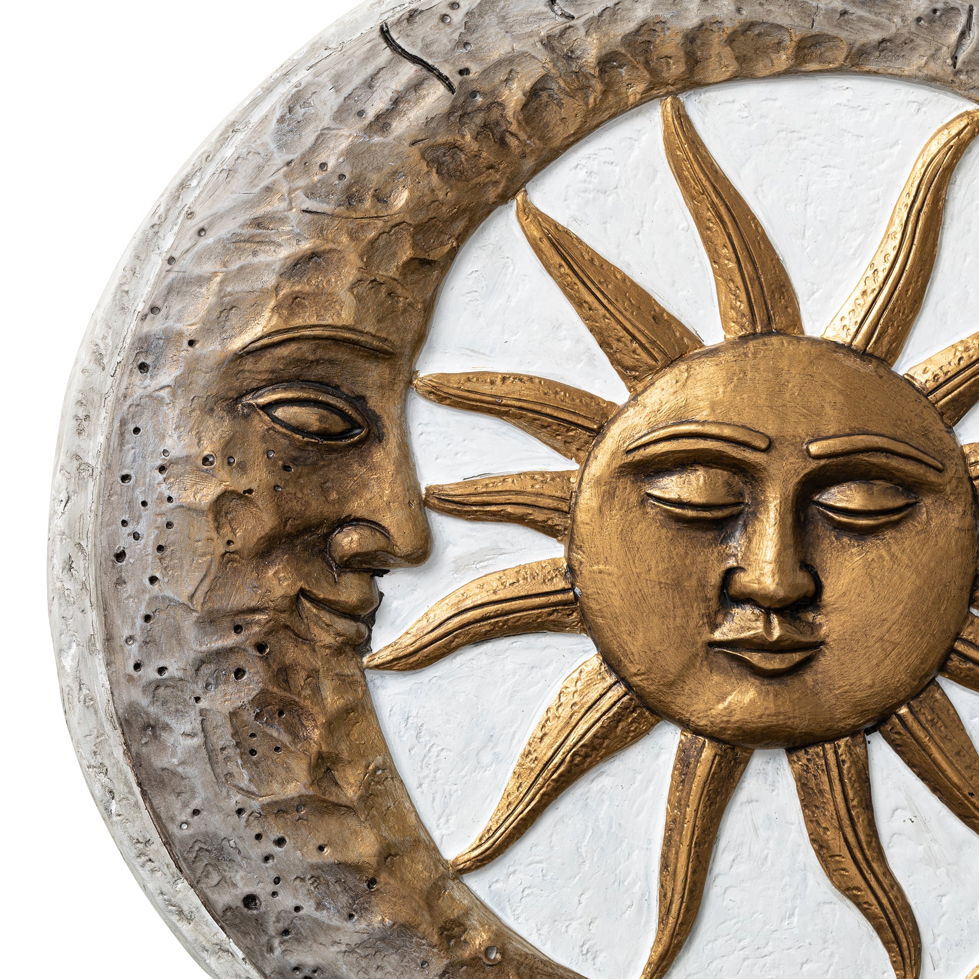 Glitzhome® 10" Cement Sun & Moon Textured Stepping Stones Set