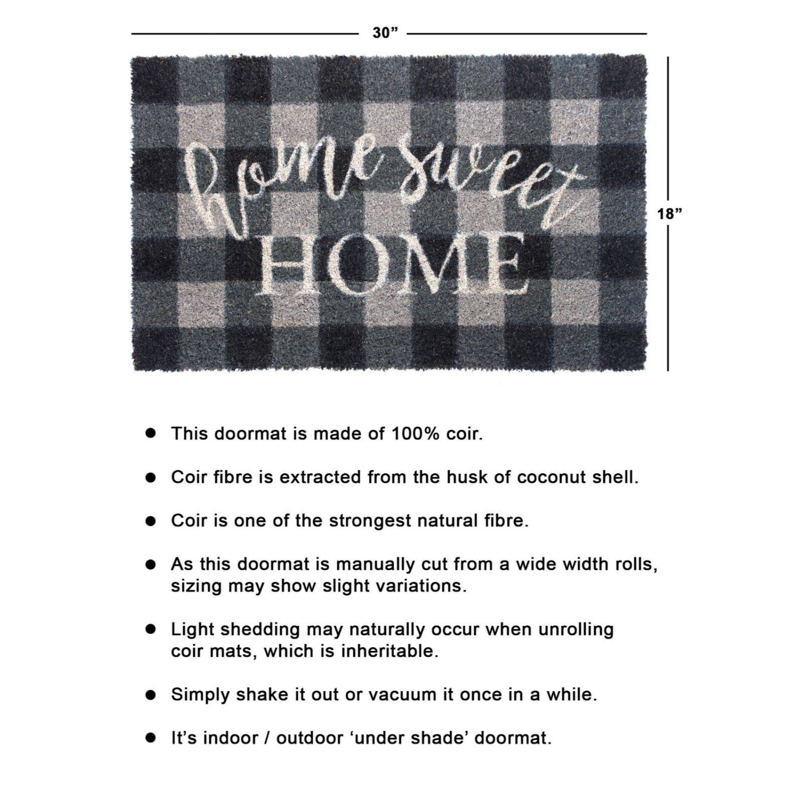 Rugsmith White Machine Tufted Home Sweet Home Doormat, 18x30