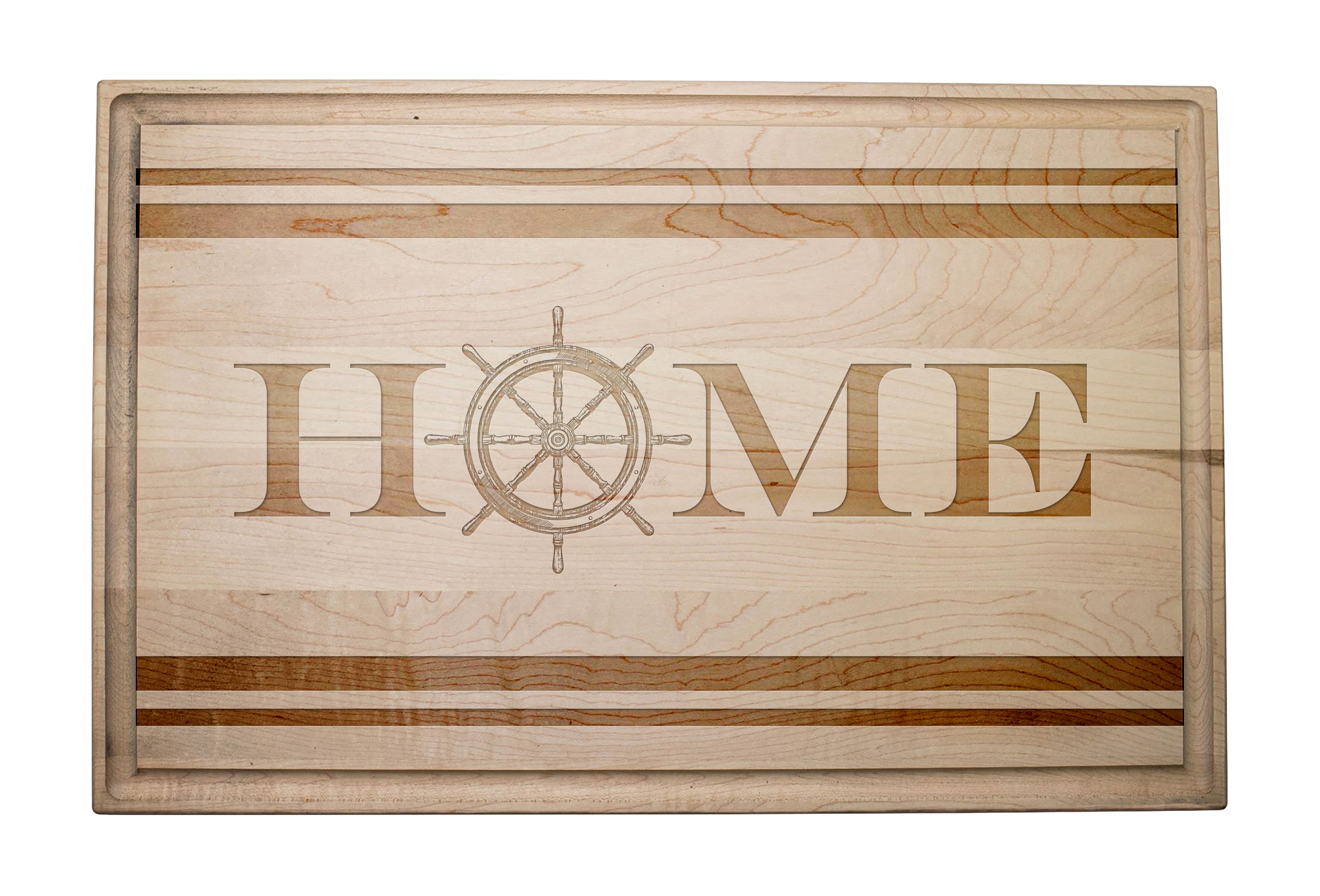 17" Home Captain Wheel Maple Wood Cutting Board