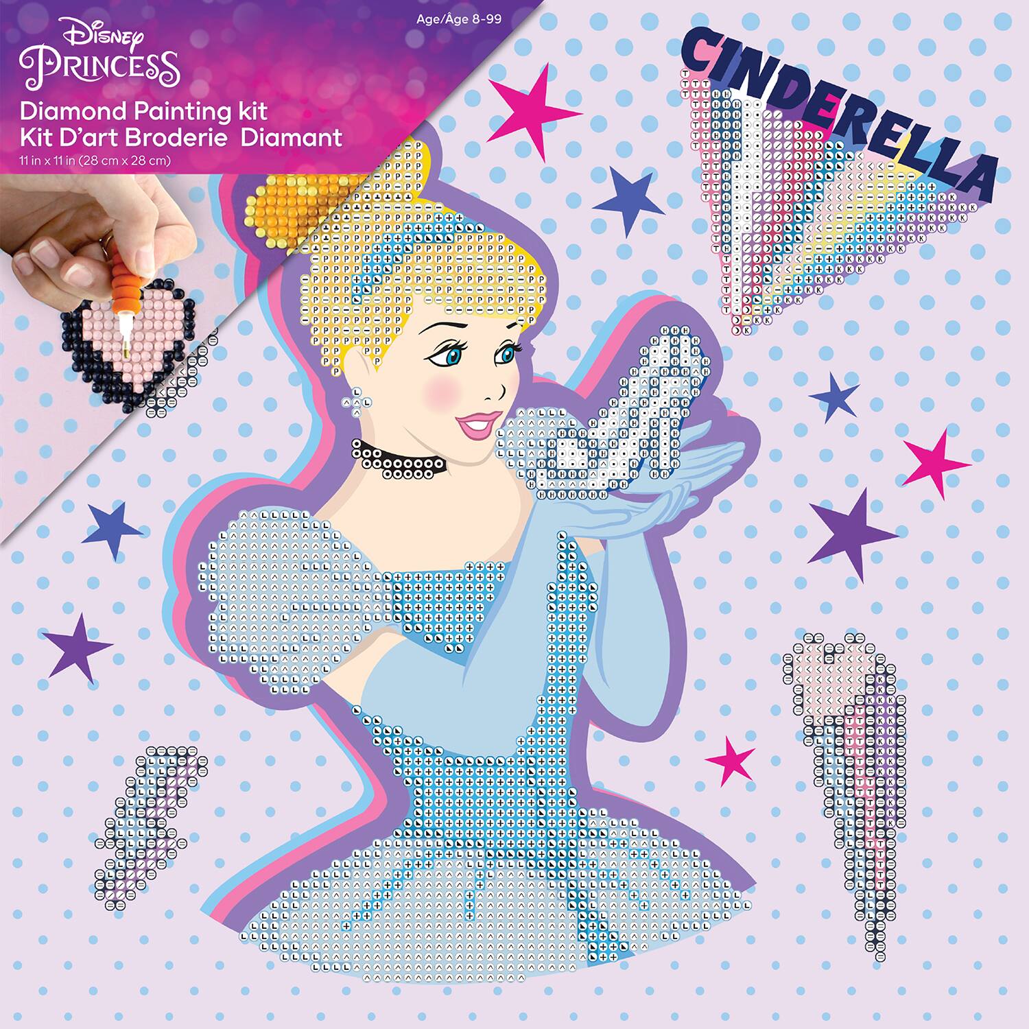 Camelot® Dots Intermediate Cinderella Kind POW-ER Dotz Box Diamond Painting Kit