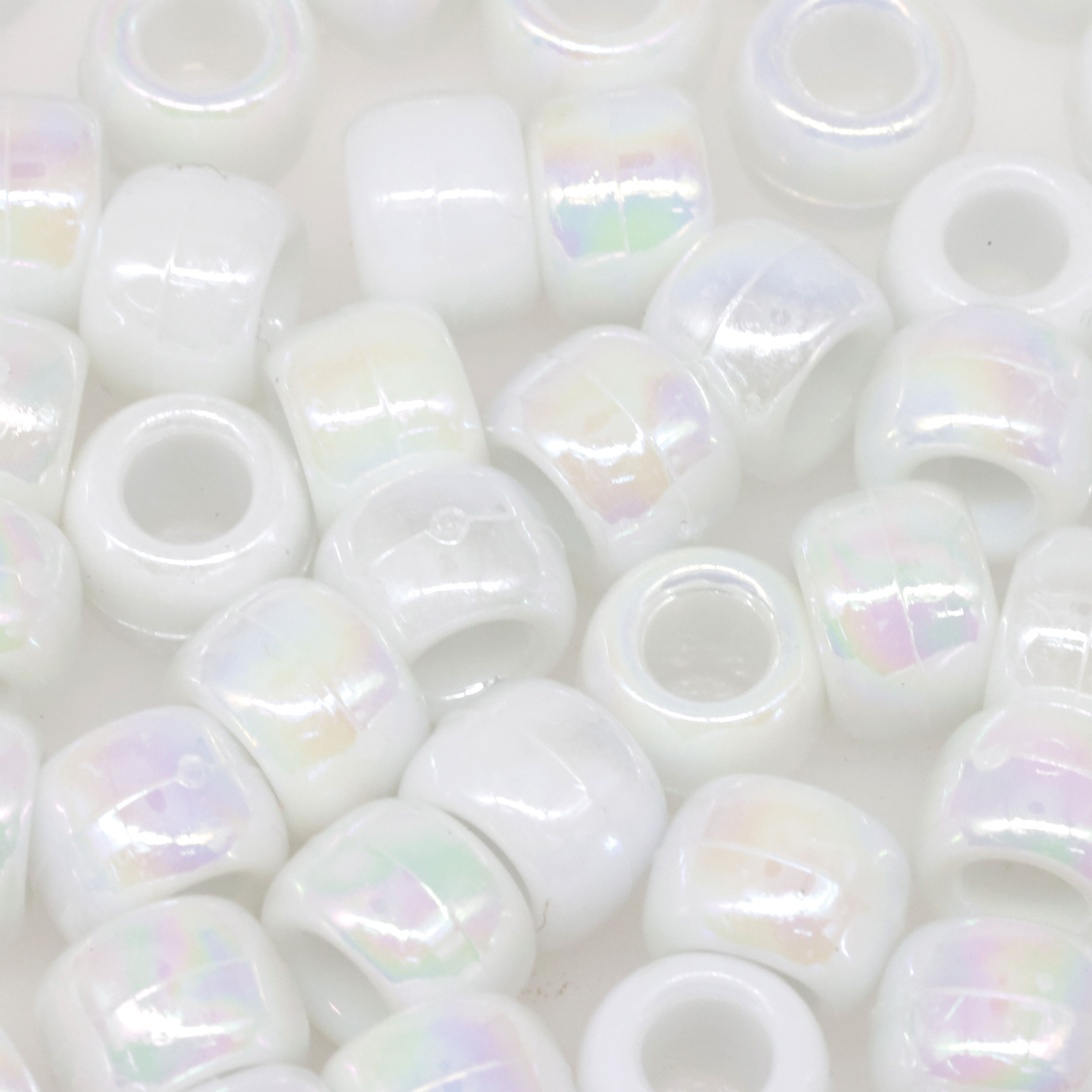 Colorations® White Pony Beads - 1/2 lb. White Color