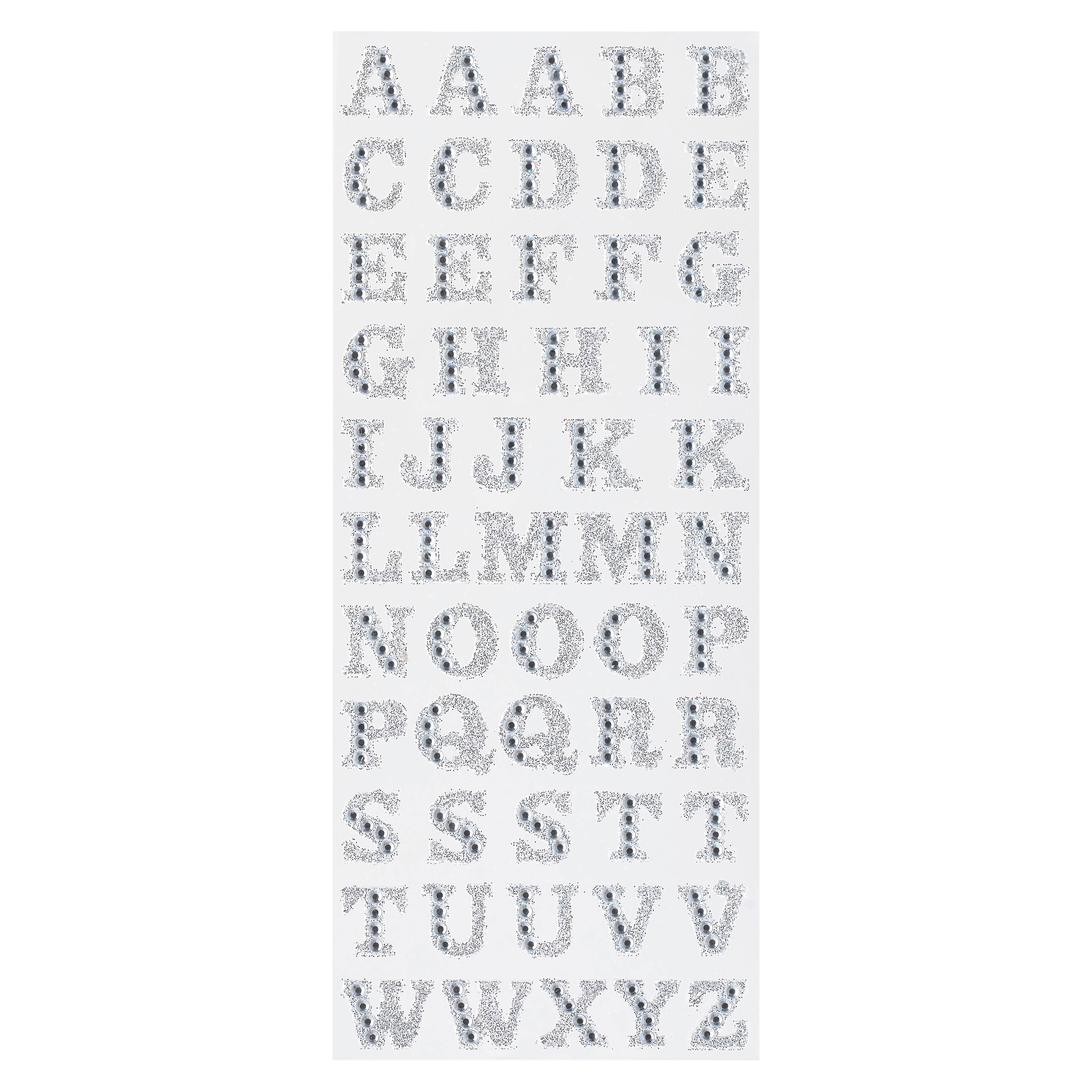 12 Packs: 55 ct. (660 total) Glitter Rhinestone Alphabet Stickers by Recollections&#x2122;