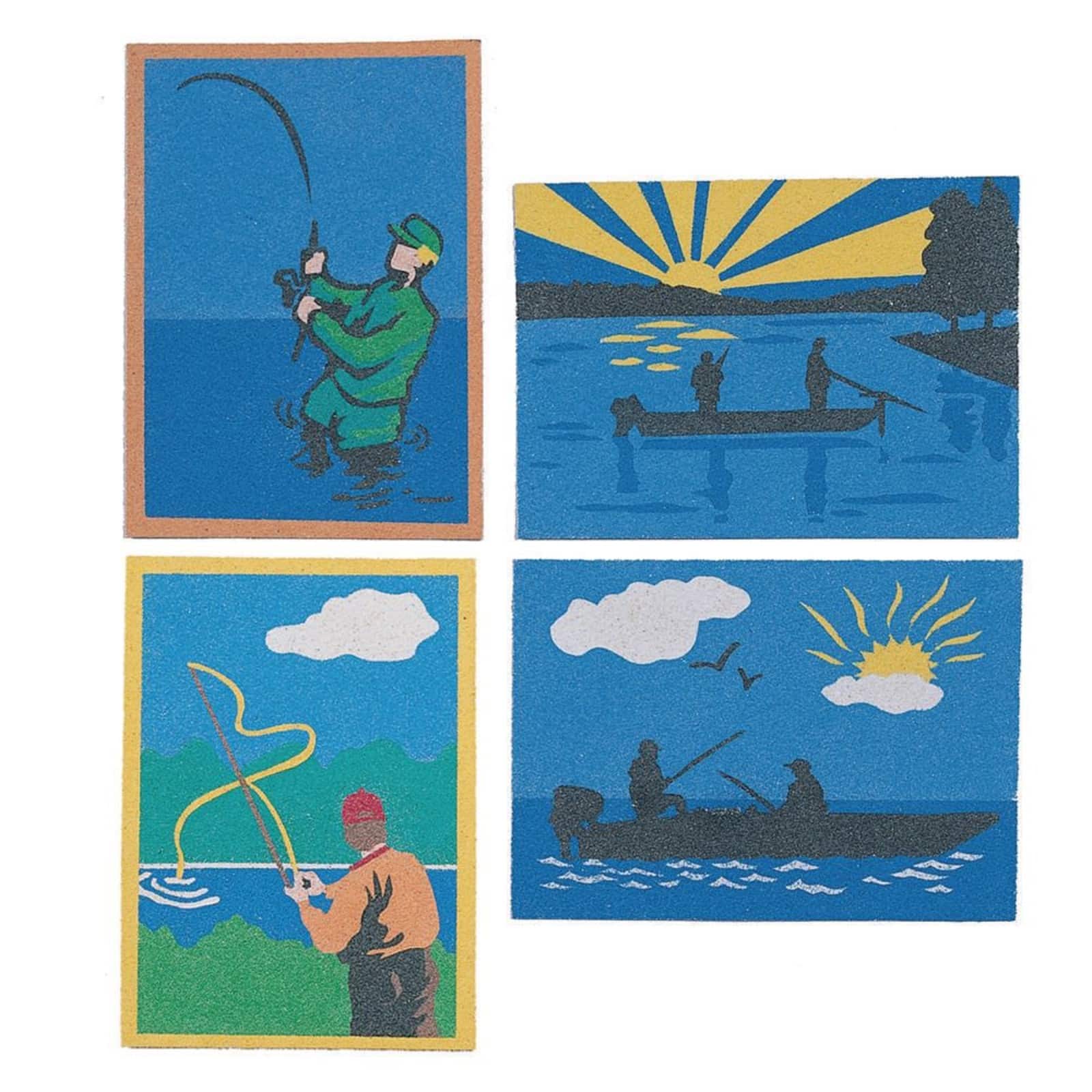 S&S® Worldwide Gone Fish'n Sand Art Board Set