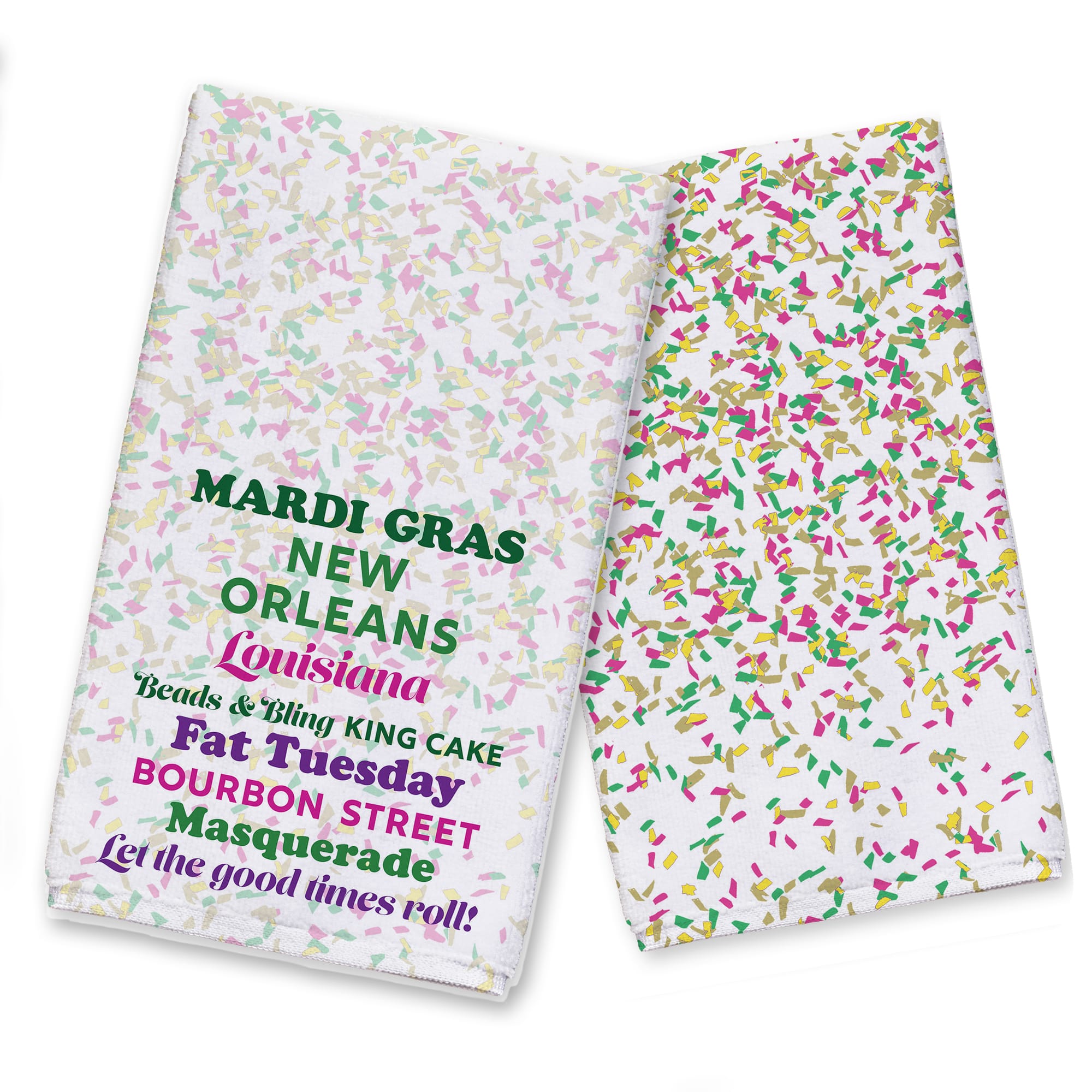 Mardi Gras Confetti Phrases Tea Towel Set Michaels