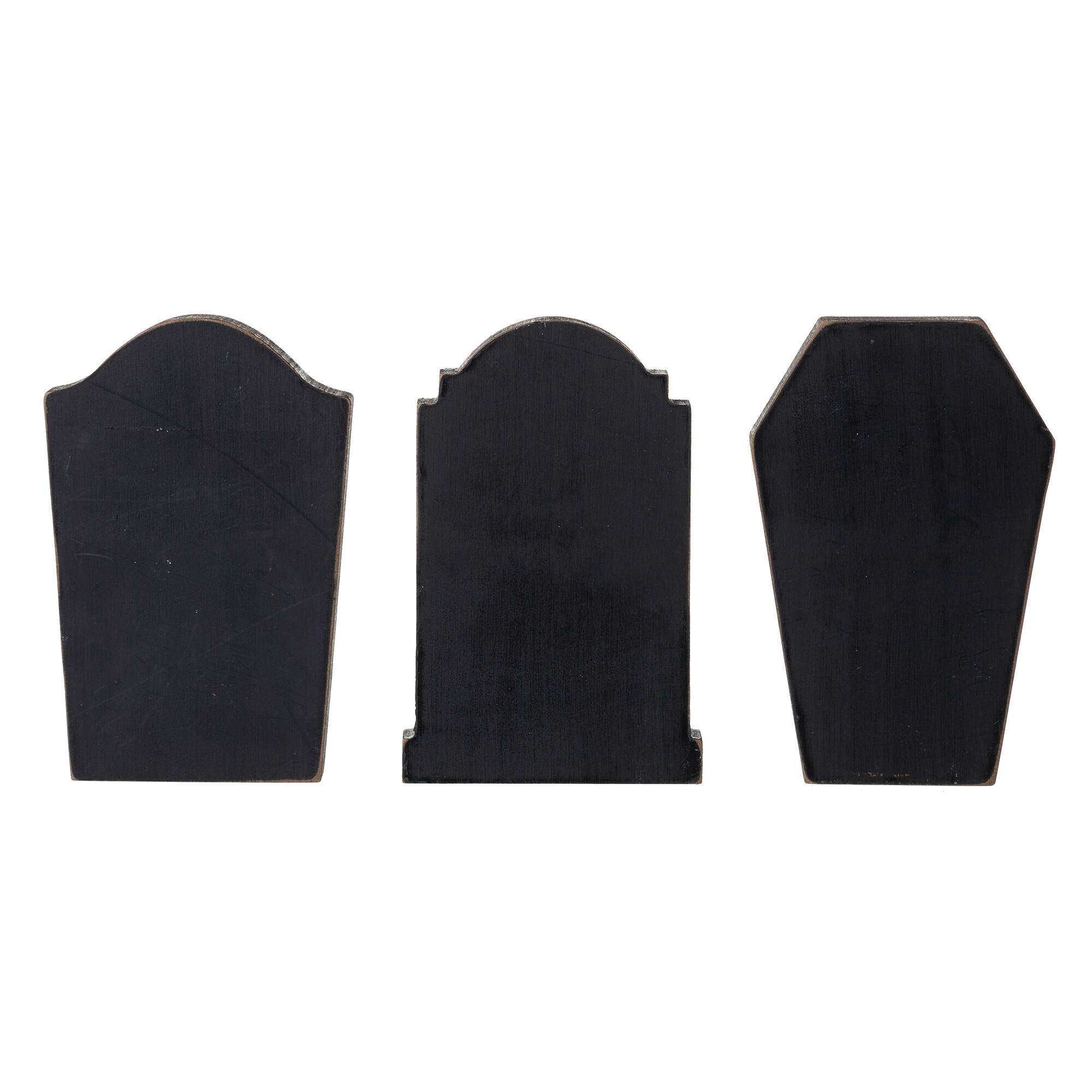 Glitzhome® 7" Tombstone Halloween Table Sign Set