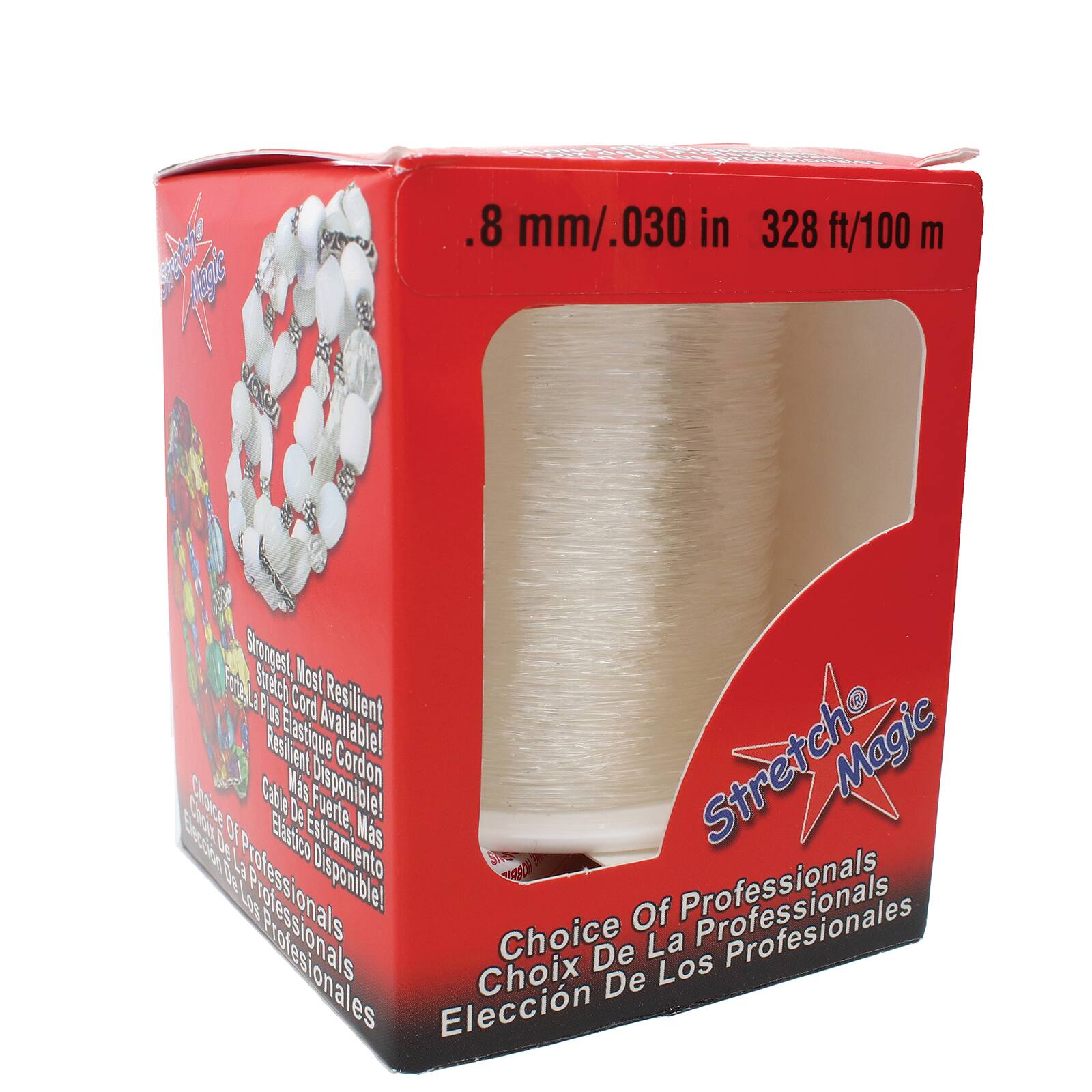 Stretch Magic® 0.8mm Clear Bead & Jewelry Cord with Glue, 100m