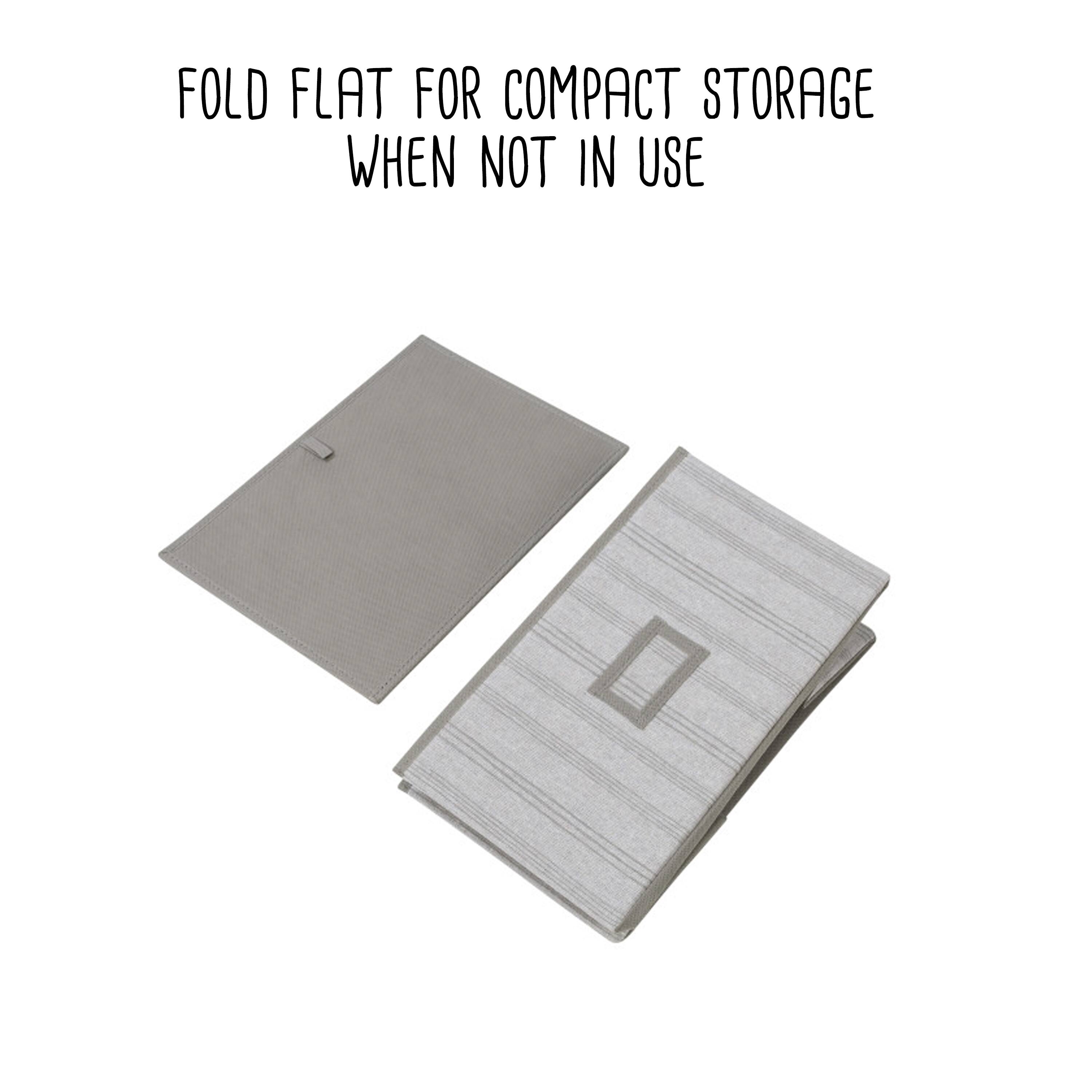 Honey Can Do Gray Stripes Large Collapsible Fabric Storage Bins with Handles, 3ct.