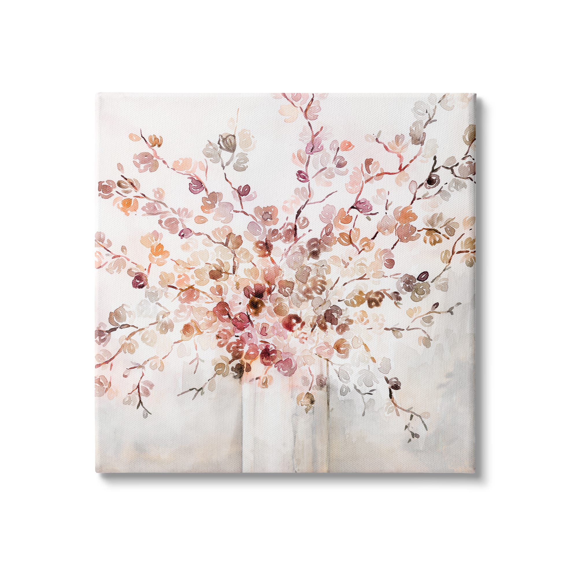 Stupell Industries Abstract Warm Floral Vine Bouquet Expressive Red Flowers Canvas Wall Art