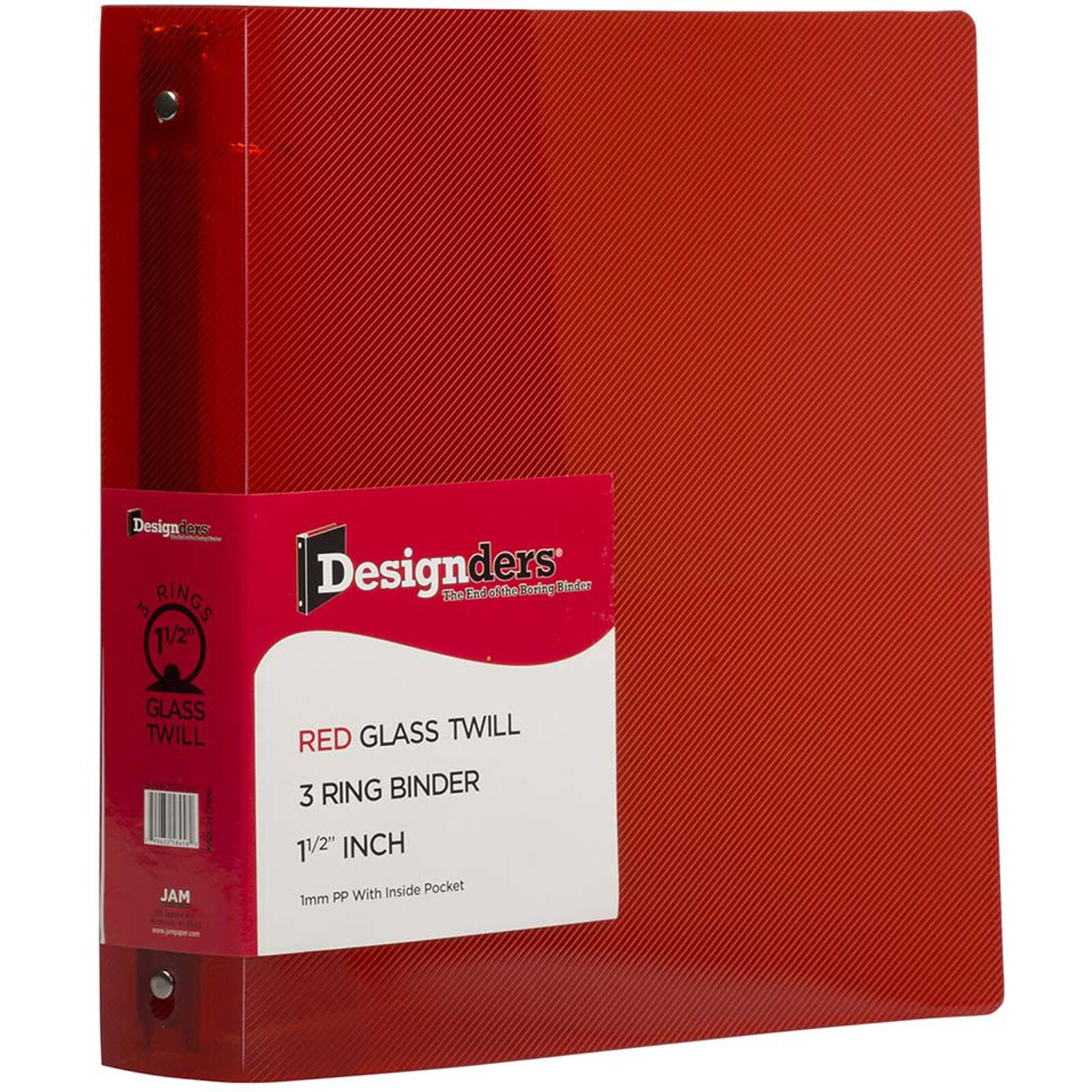 JAM Paper 1.5&#x22; Red Plastic 3-Ring Binder