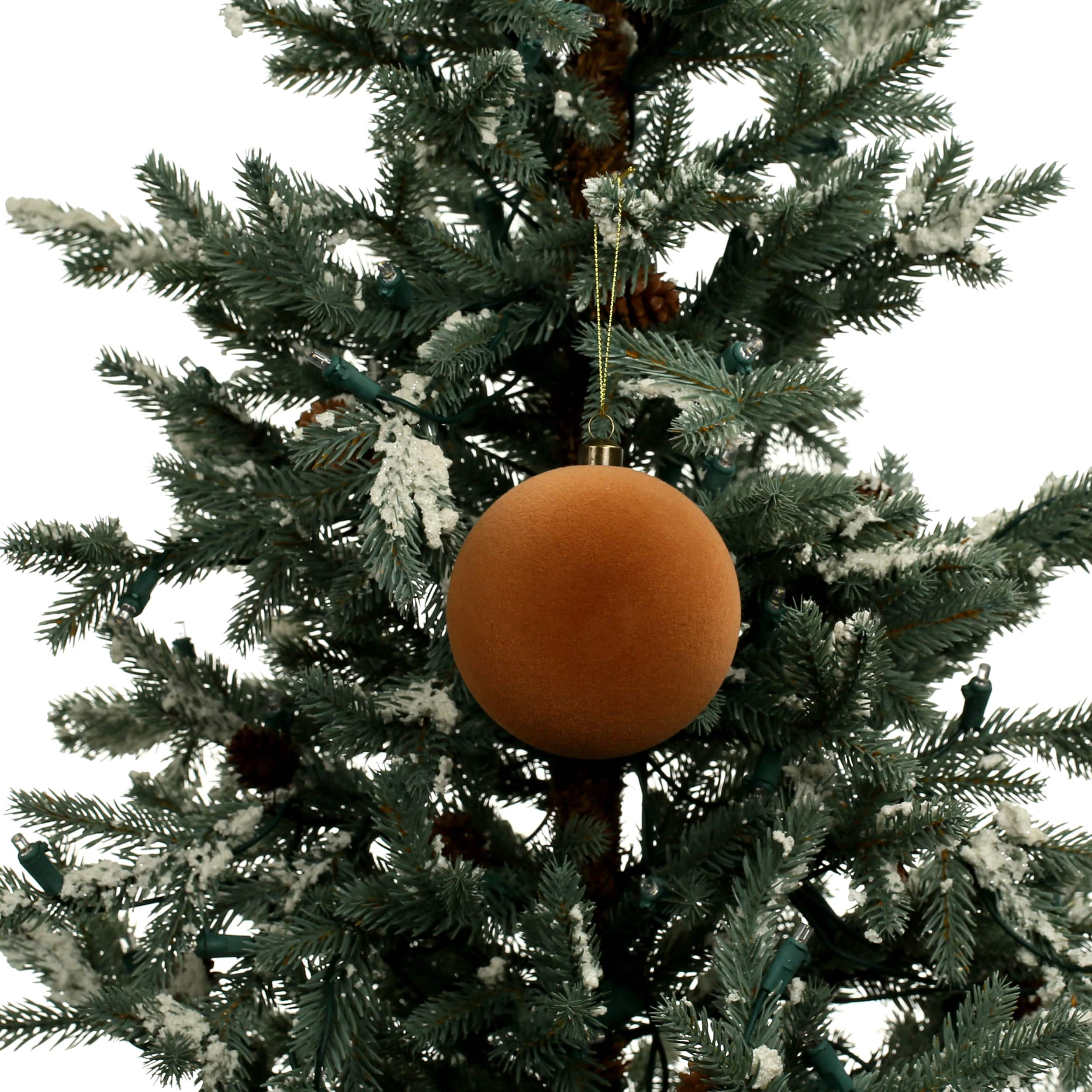 4 Pack 3.8&#x22; Flocked Shatterproof Ball Ornaments by Ashland&#xAE;