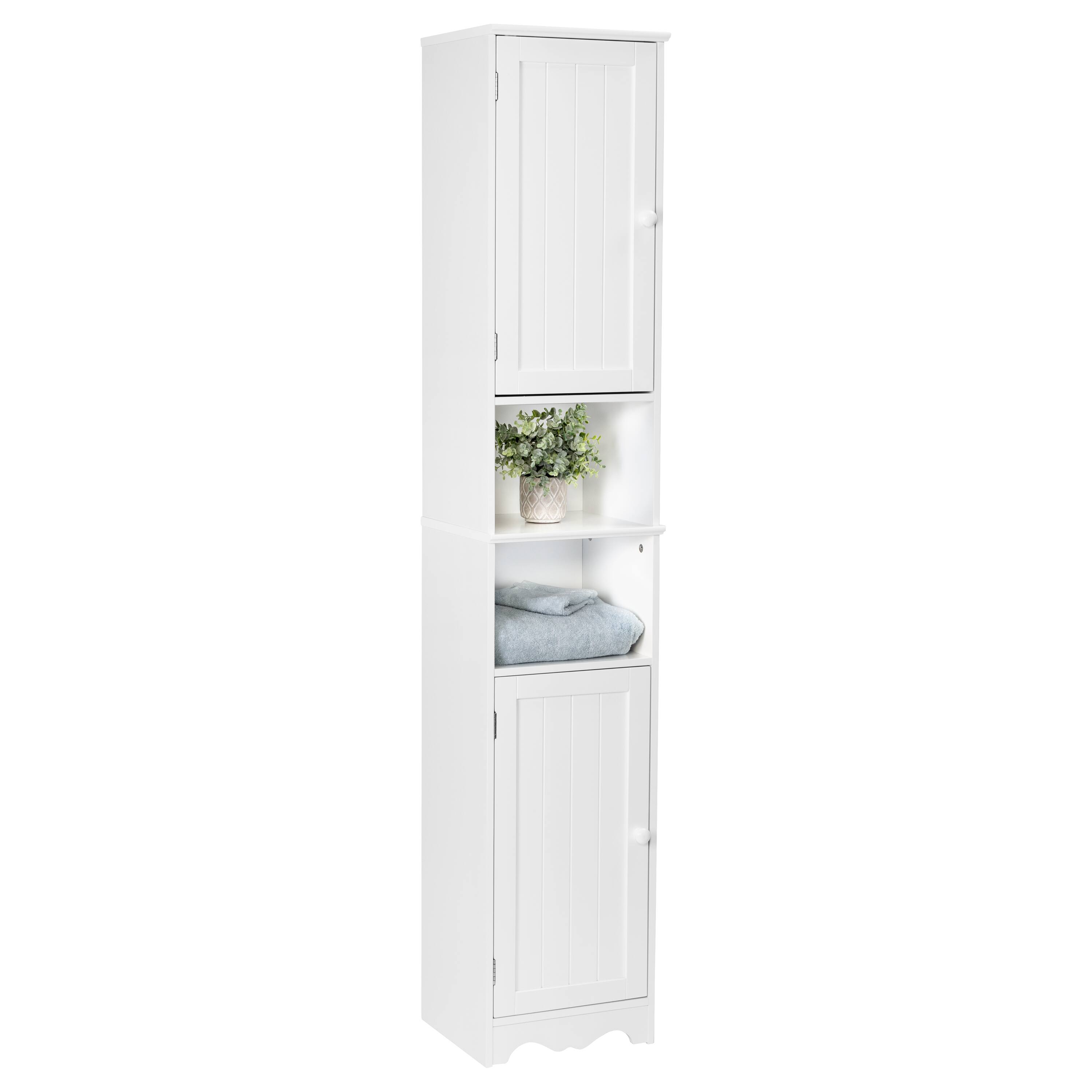 Honey Can Do White Bathroom Storage Cabinet