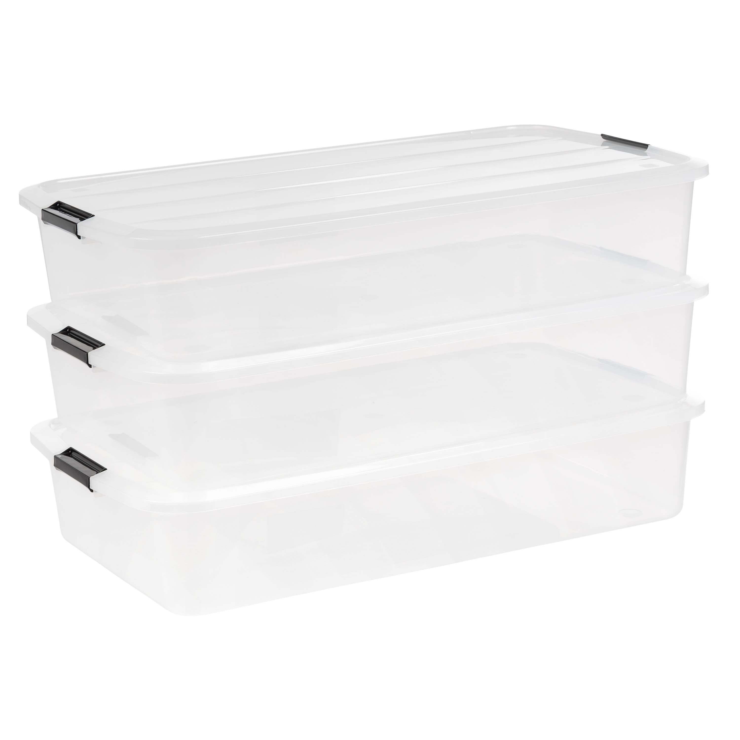 IRIS&#xAE; 50qt. Clear Underbed Storage Boxes with Latching Lids, 3ct.