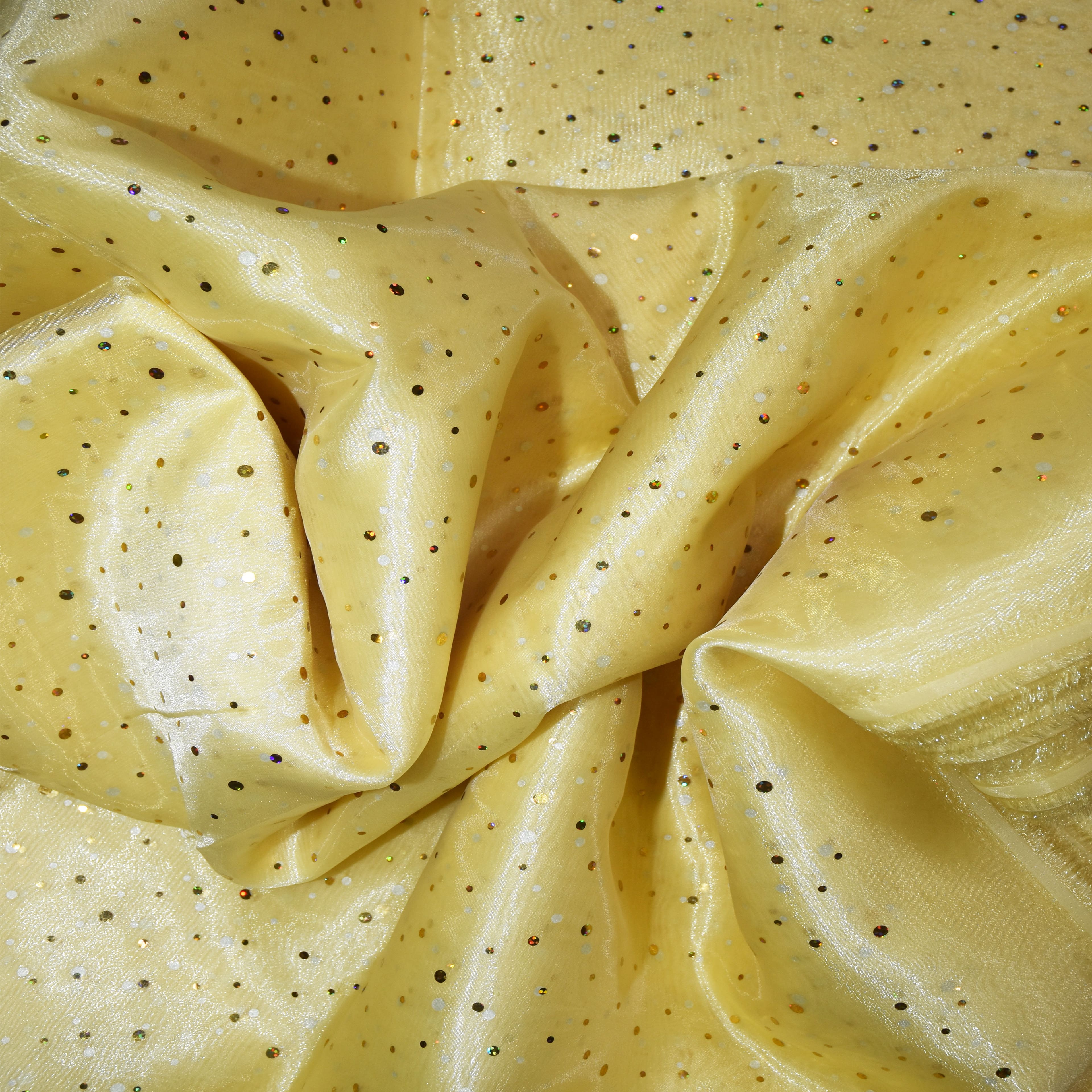 Feldman Yellow Ducco Dots Organza