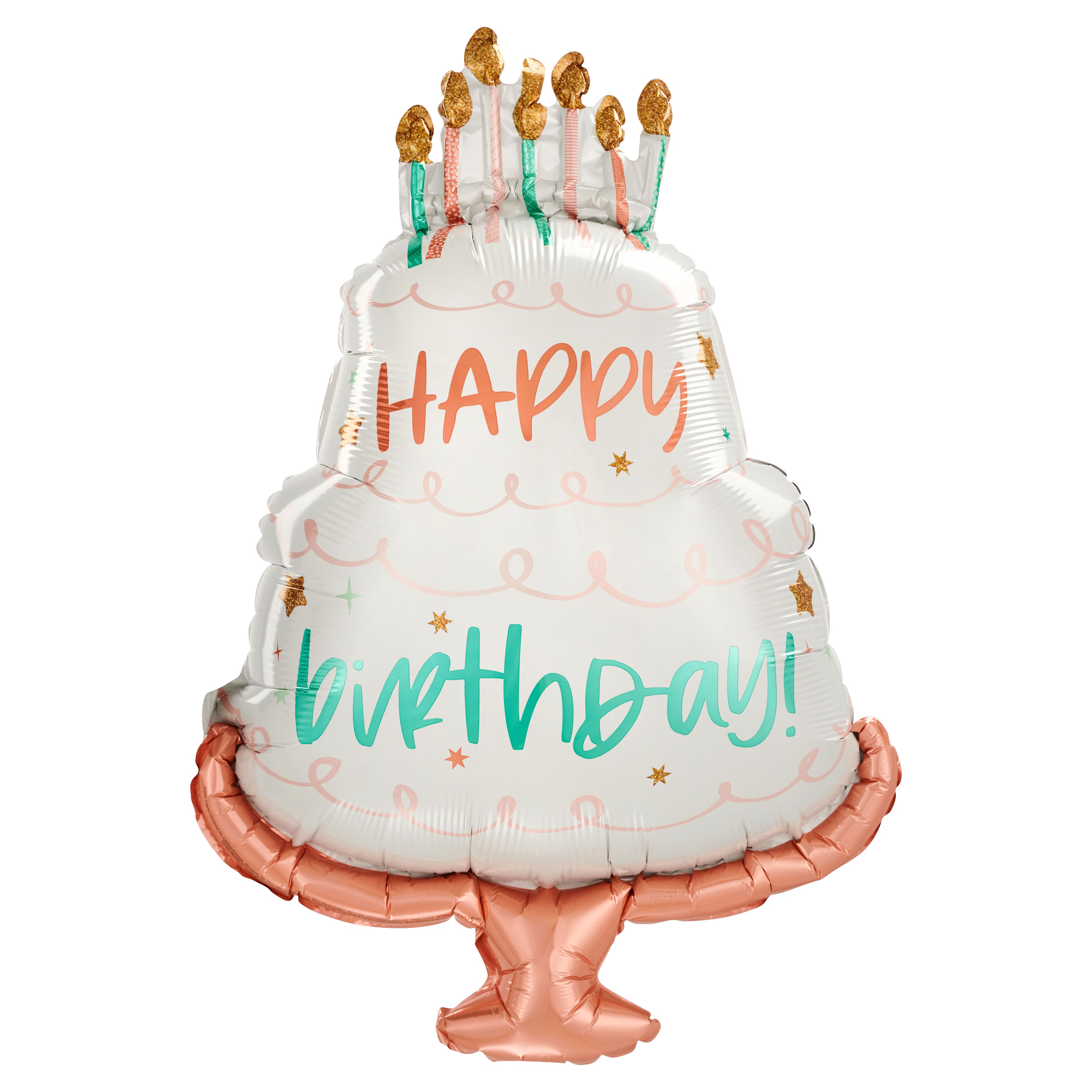 SuperShape&#x2122; 28&#x22; Happy Birthday Cake Foil Balloon