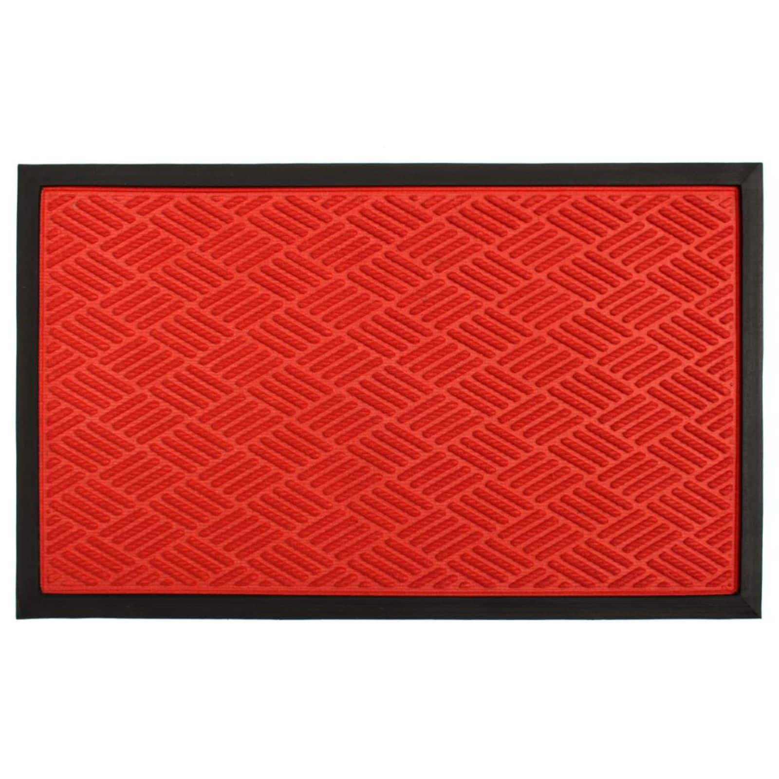 RugSmith Red Molded Orange Rubber Poly Doormat