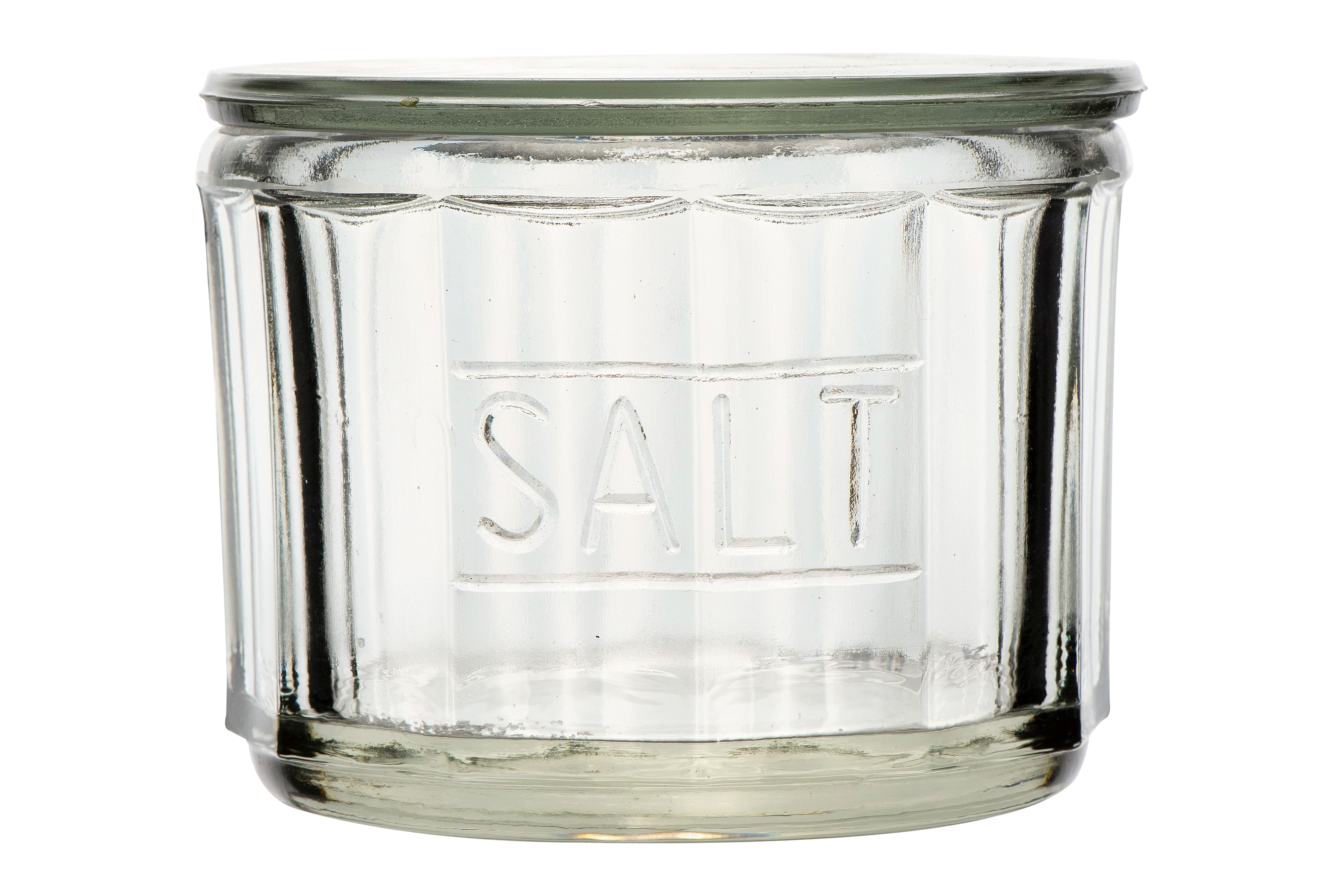 Hello Honey® Round Pressed Glass Salt Cellar