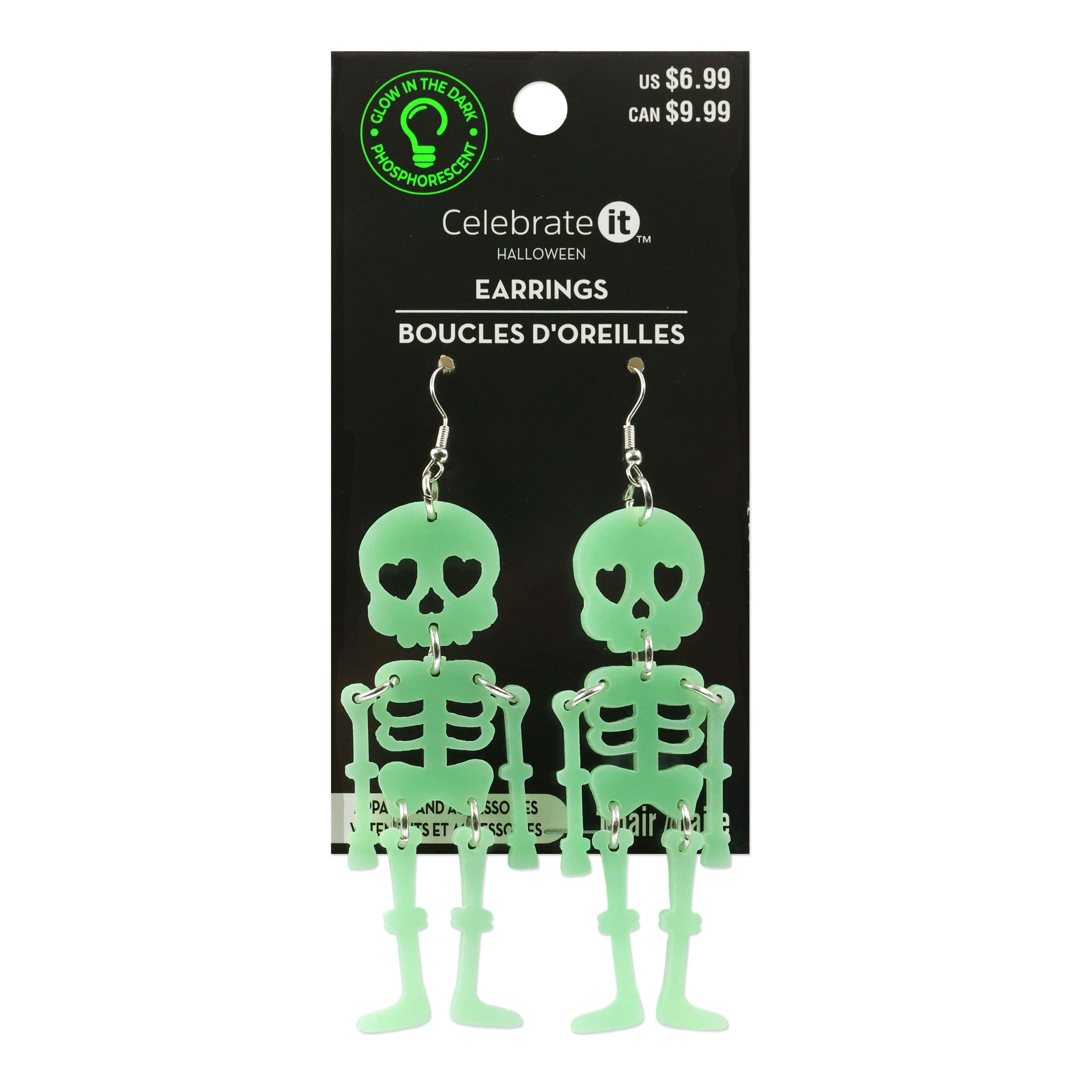 Glow-in-the-Dark Skeleton Earrings by Celebrate It&#x2122;