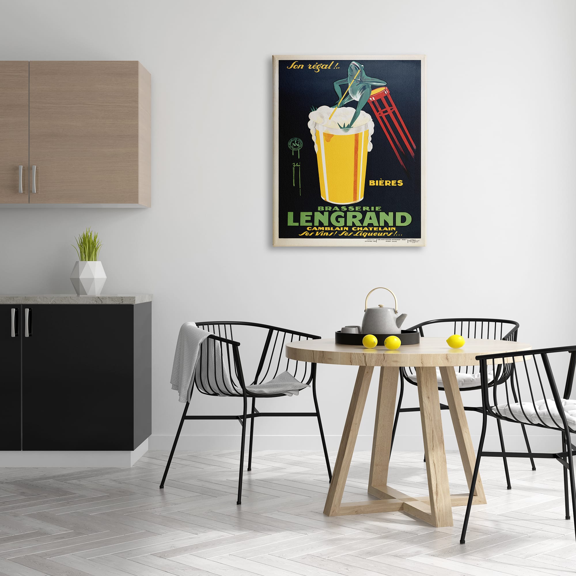Stupell Industries Vintage Brasserie Lengrand European Advertisement Frog Beer Canvas Wall Art