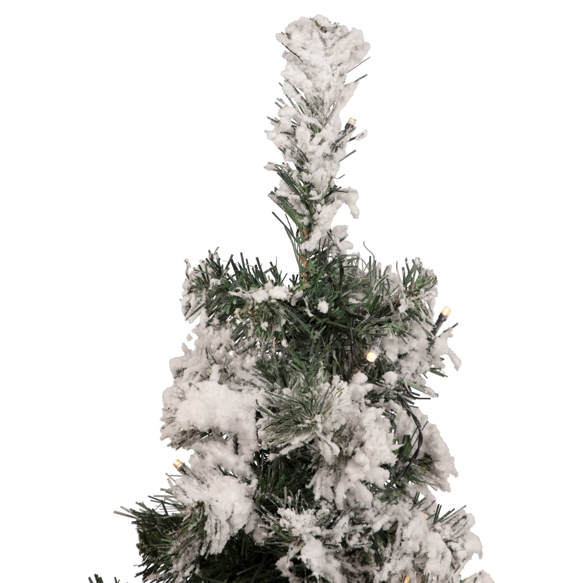 2ft. Pre-Lit Flocked Bristol Pine Artificial Christmas Tree, Warm Clear LED Lights
