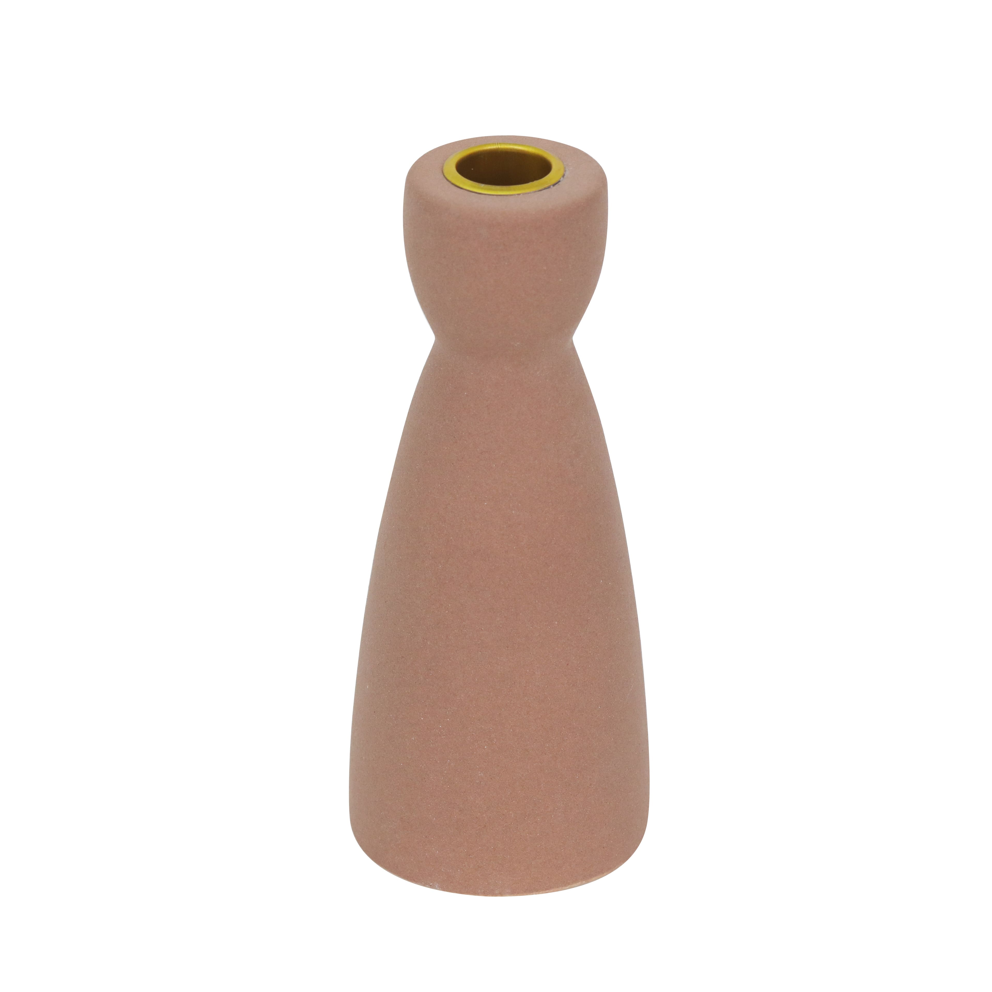 Light Brown Ceramic Taper Candle Holder by Ashland&#xAE;