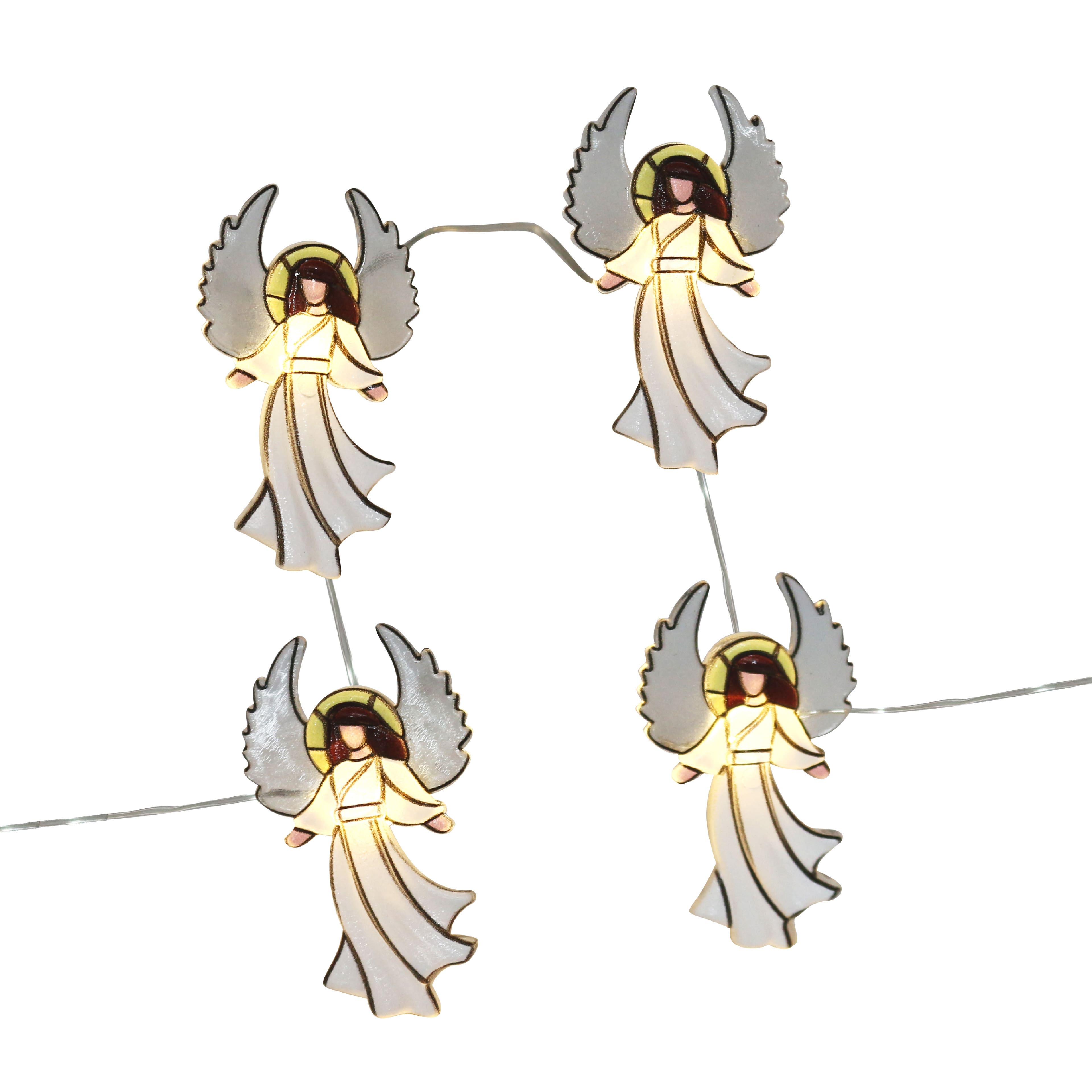 18ct. Warm White LED Angel String Lights on Silver Wire by Ashland&#xAE;