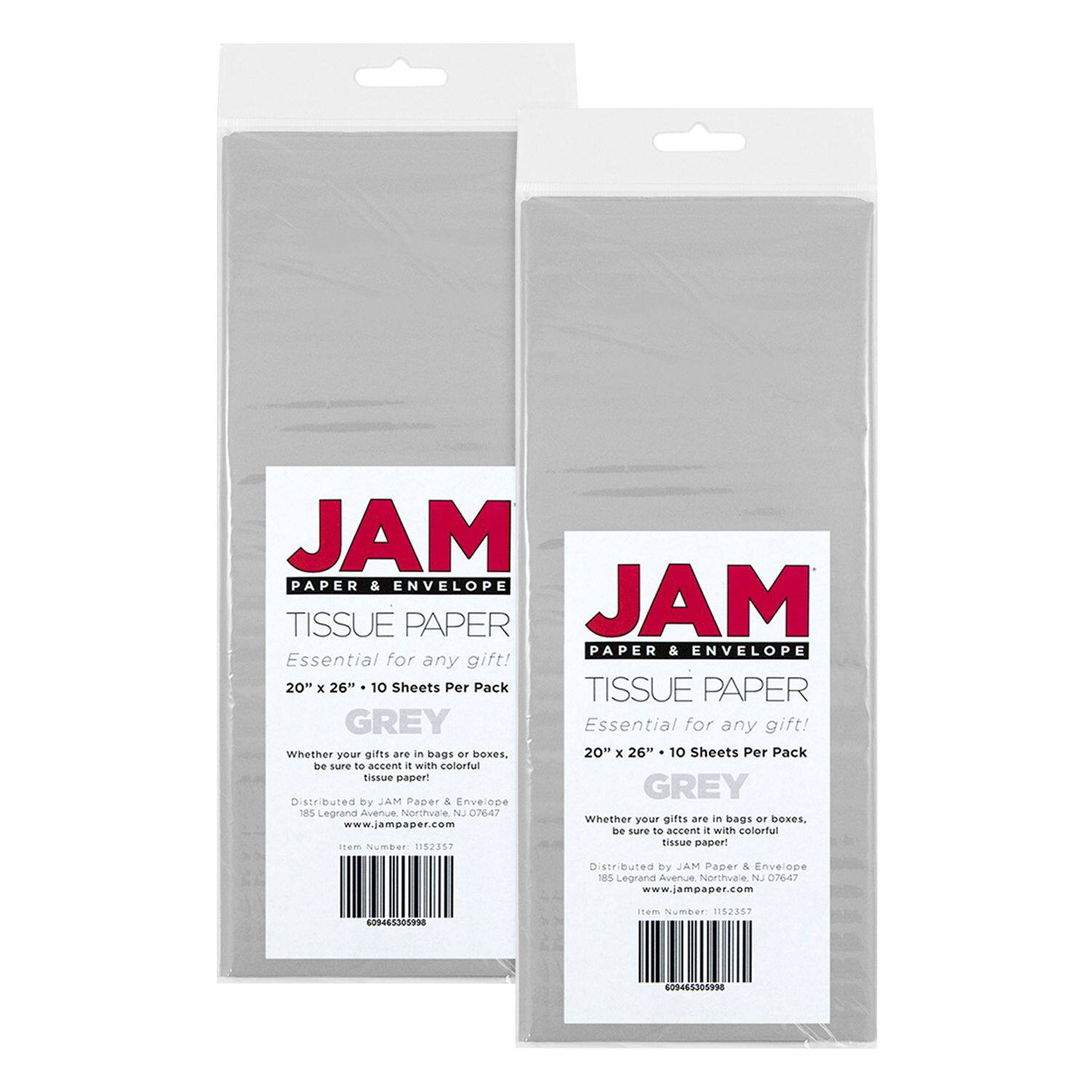 JAM Paper 20" x 26" Tissue Paper, 2 Packs of 10 Sheets