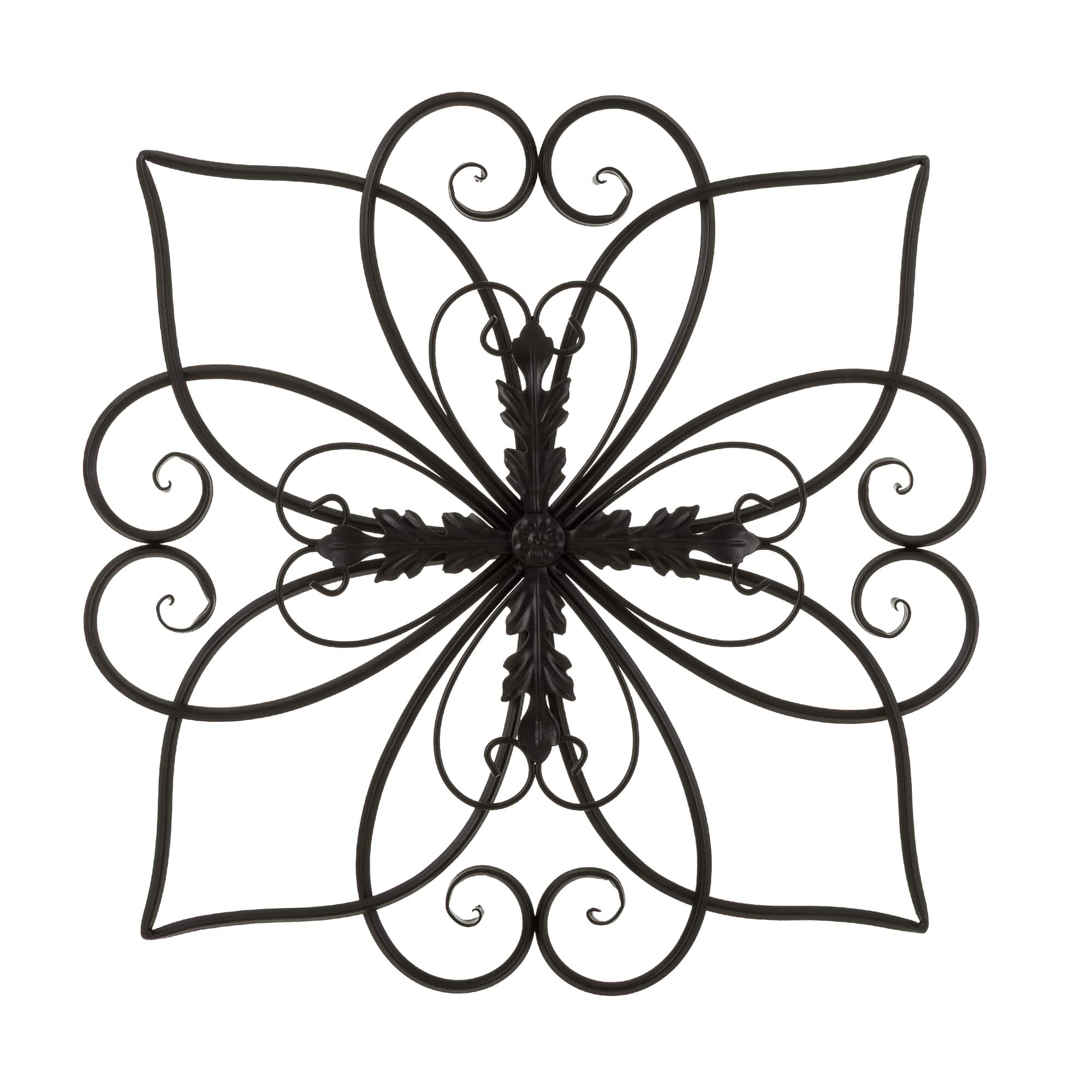 Glitzhome® 20" Traditional Heart and Petal Iron Scroll Outdoor Wall Decor