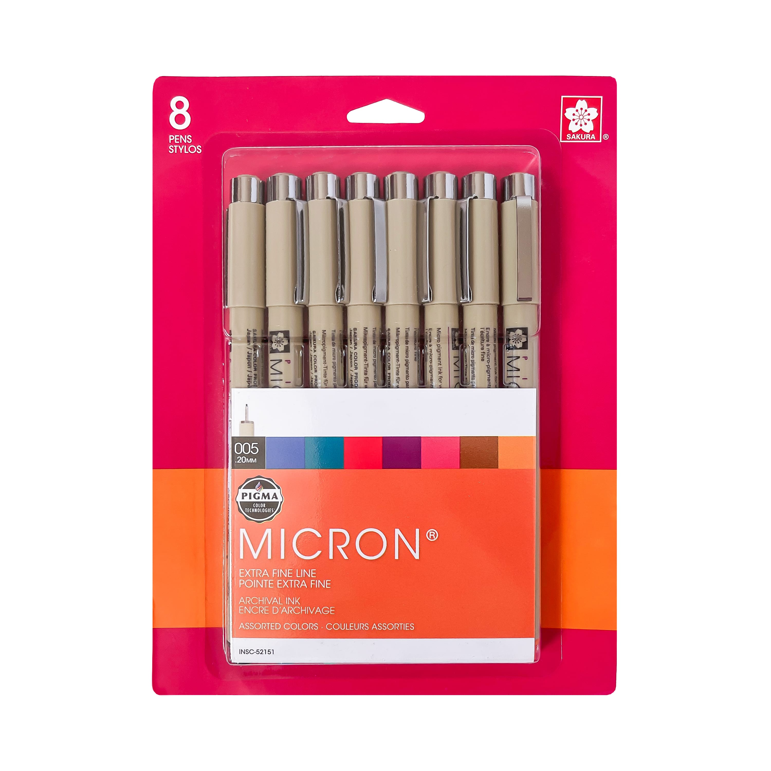 Pigma® Micron™ 005 Extra Fine 8 Colour Pen Set