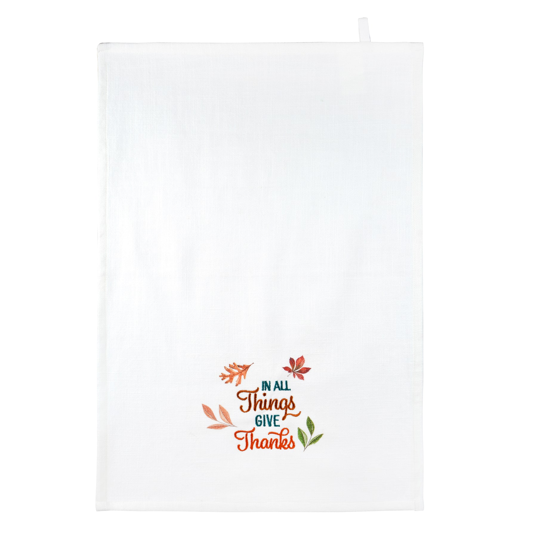 Give Thanks Embroidered Tea Towel by Makery&#x2122;