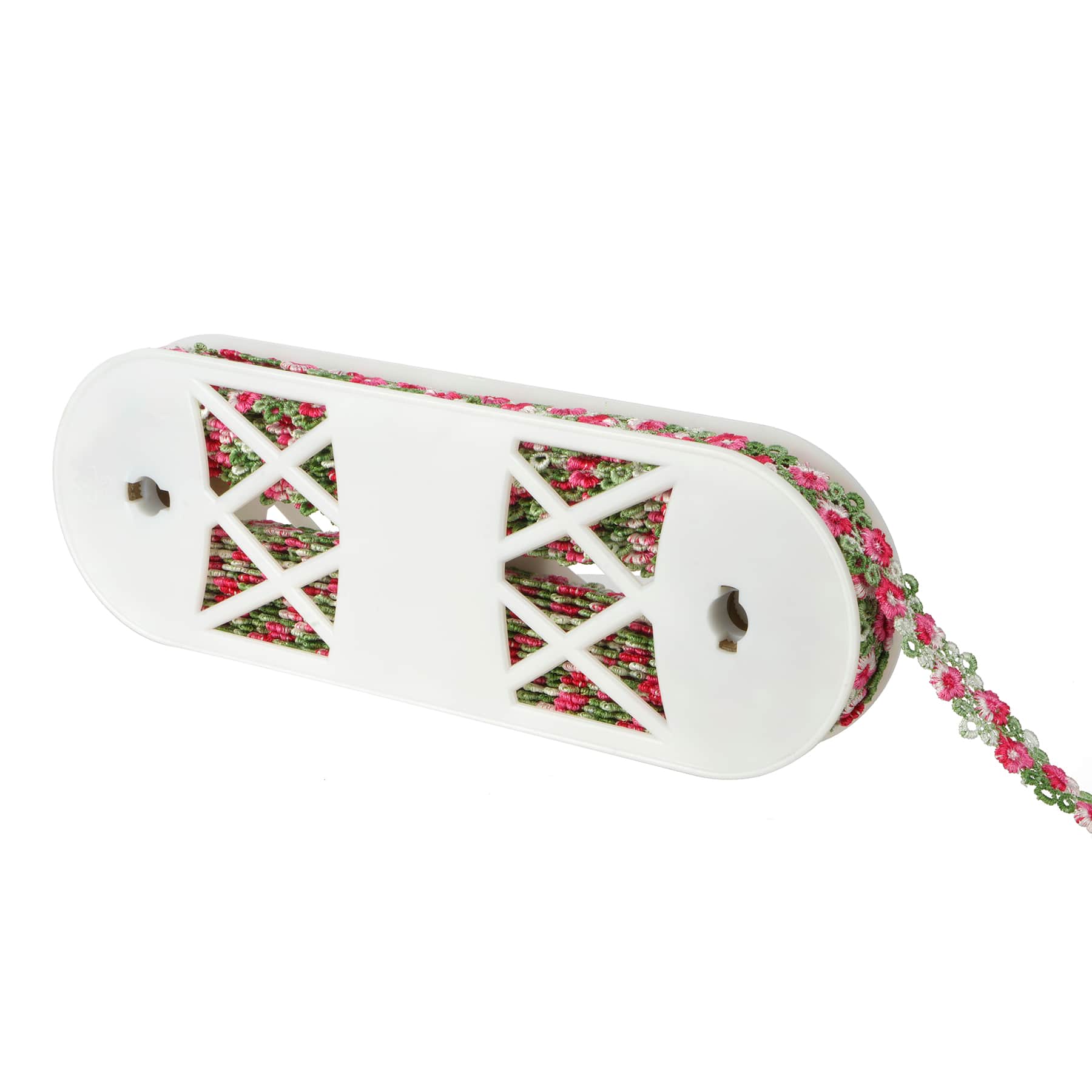 3/4&#x22; Pink Flower Crochet Embroidery Trim by Celebrate It&#xAE;