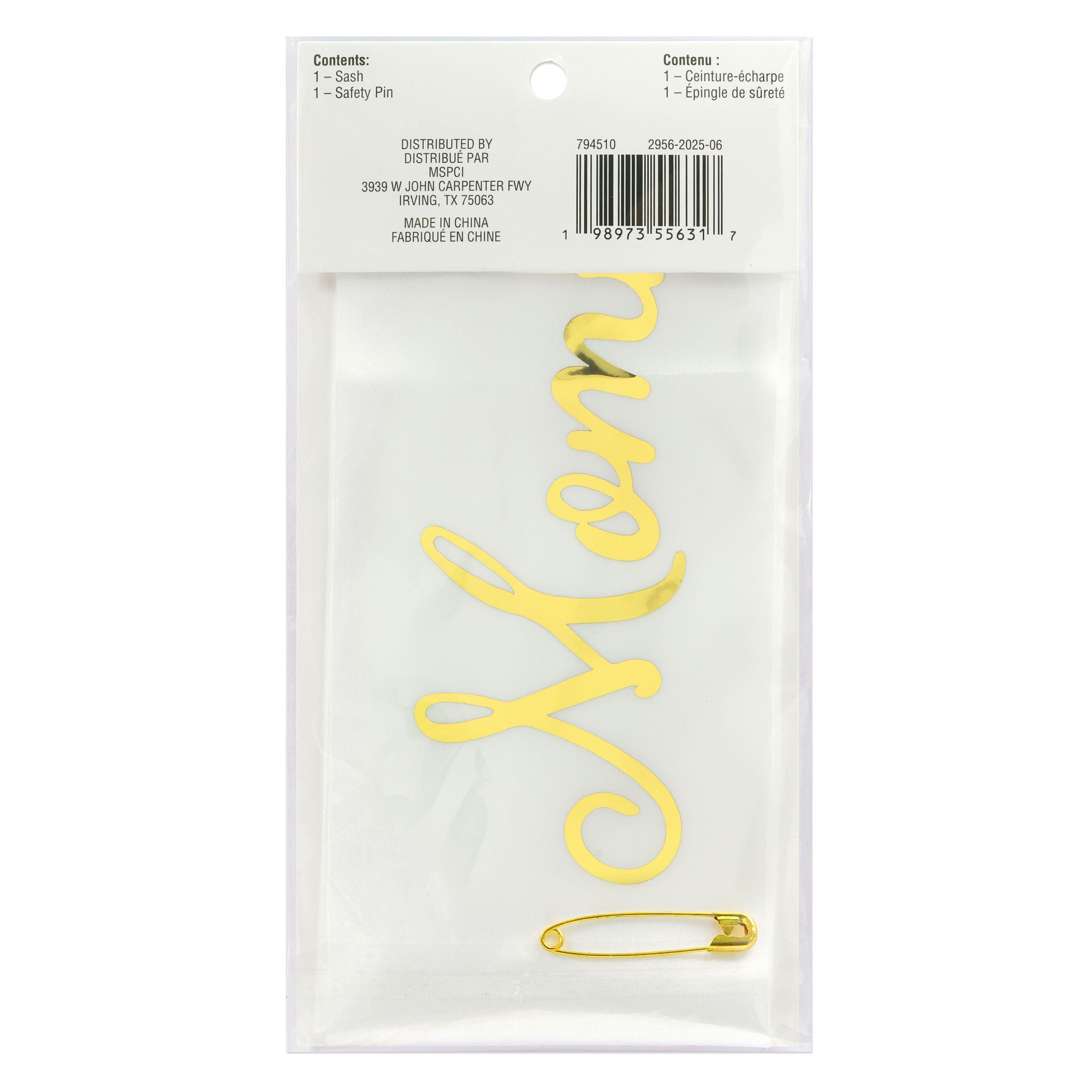 5ft. White &#x26; Gold Mommy to Be Sash by Celebrate It&#x2122;
