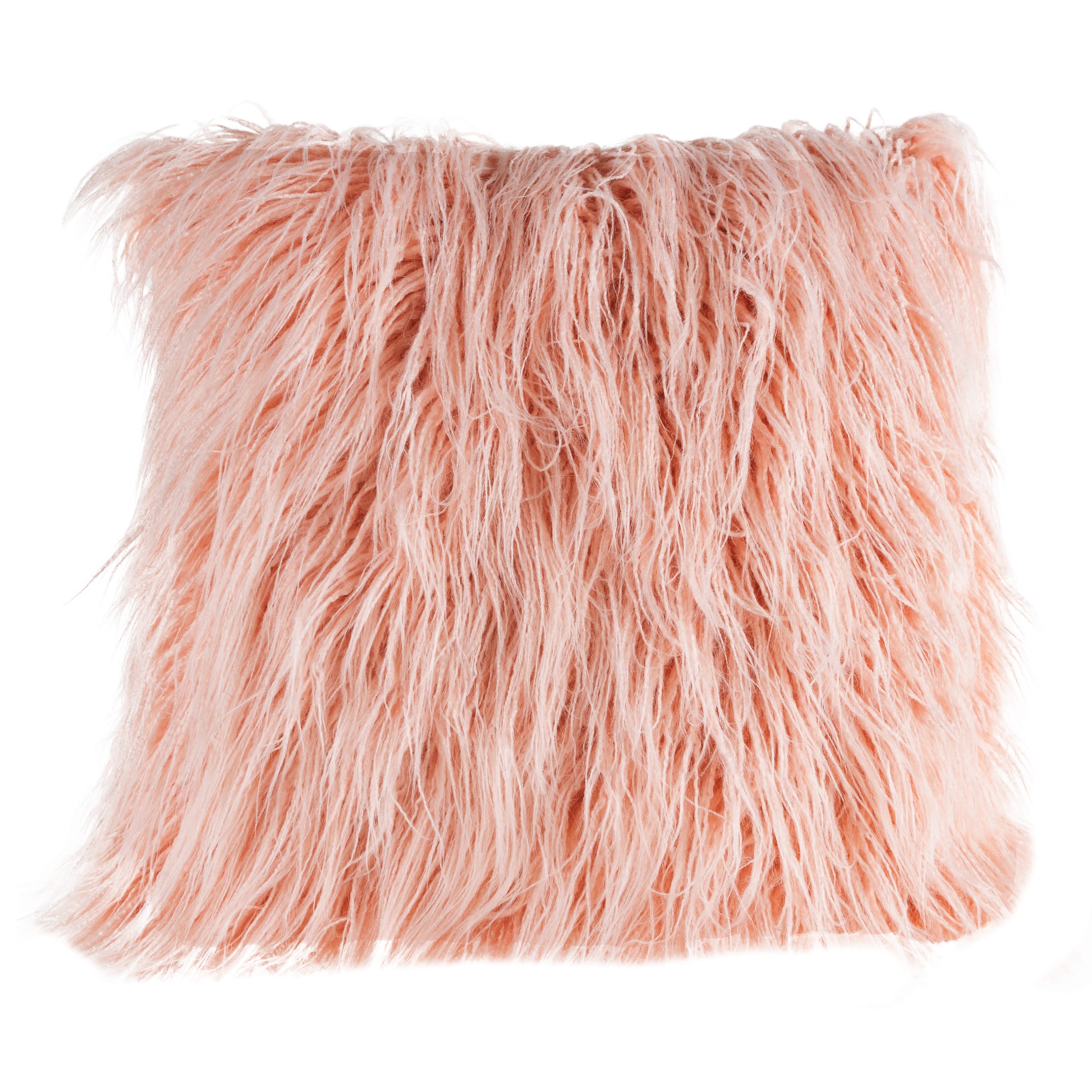 Hastings Home Mongolian Faux Fur Pillow, 18" x 18"