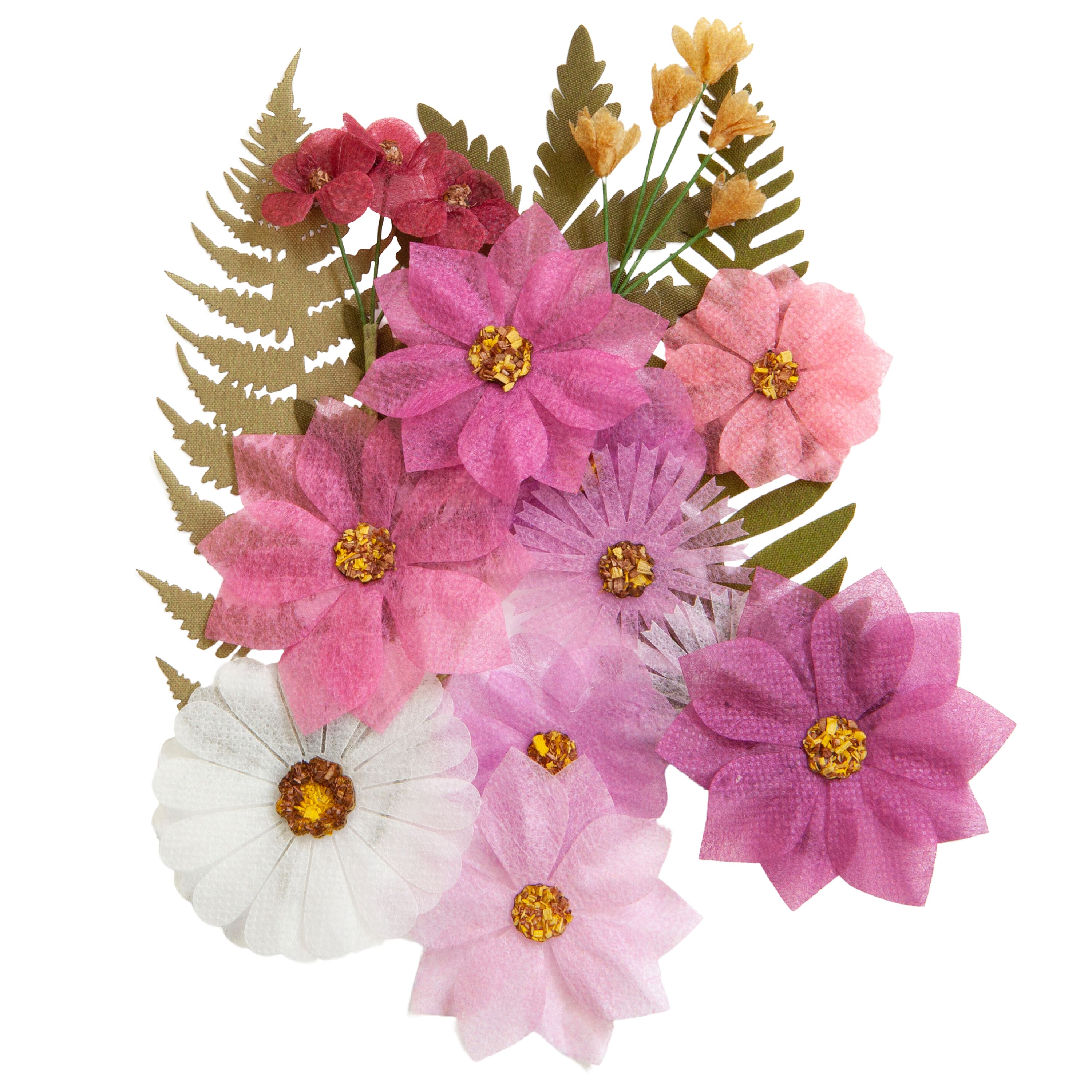 12 Packs: 15 ct. (180 total) Pink Fabric Pressed Flower Embellishments by Recollections™