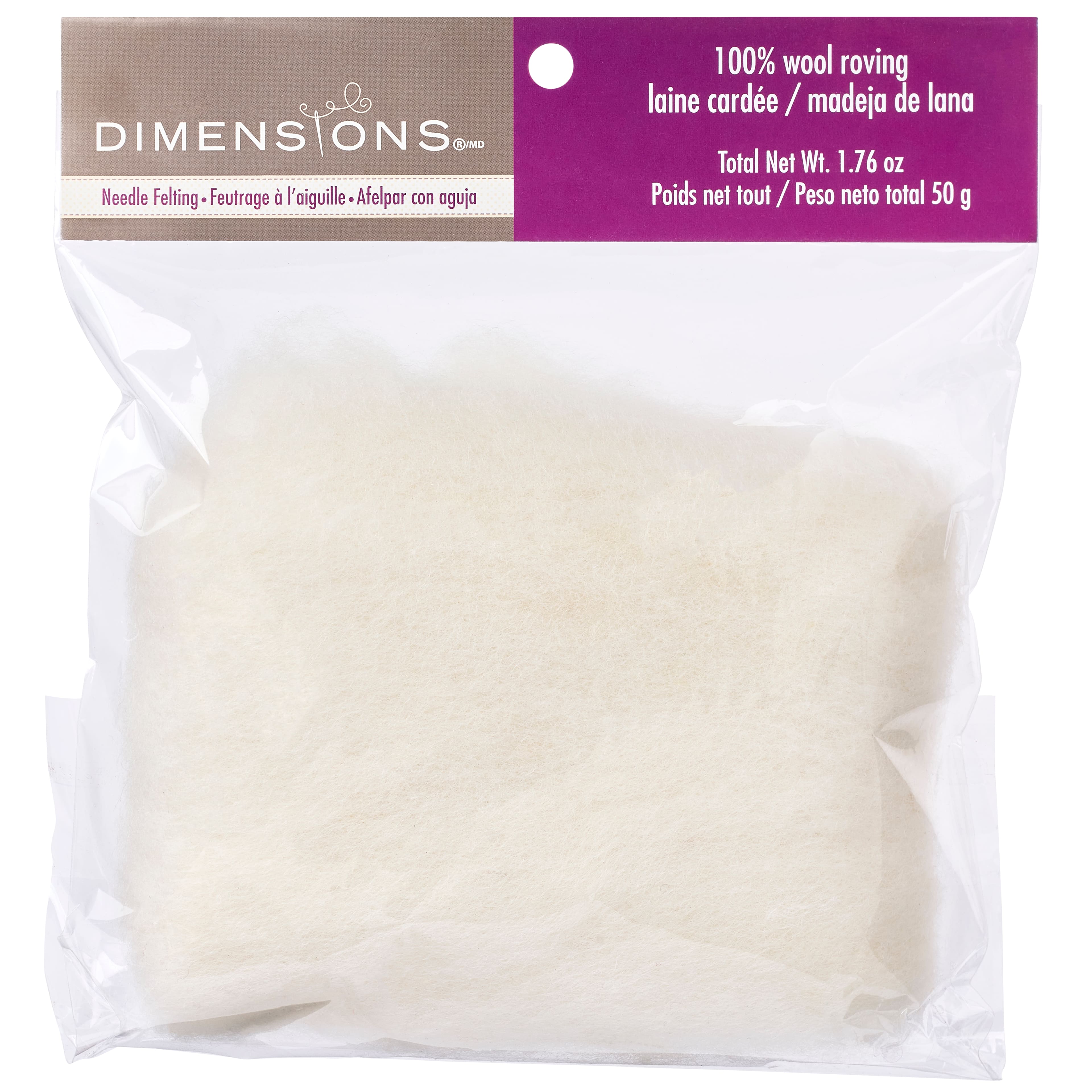 Dimensions® Bulk White Wool Roving